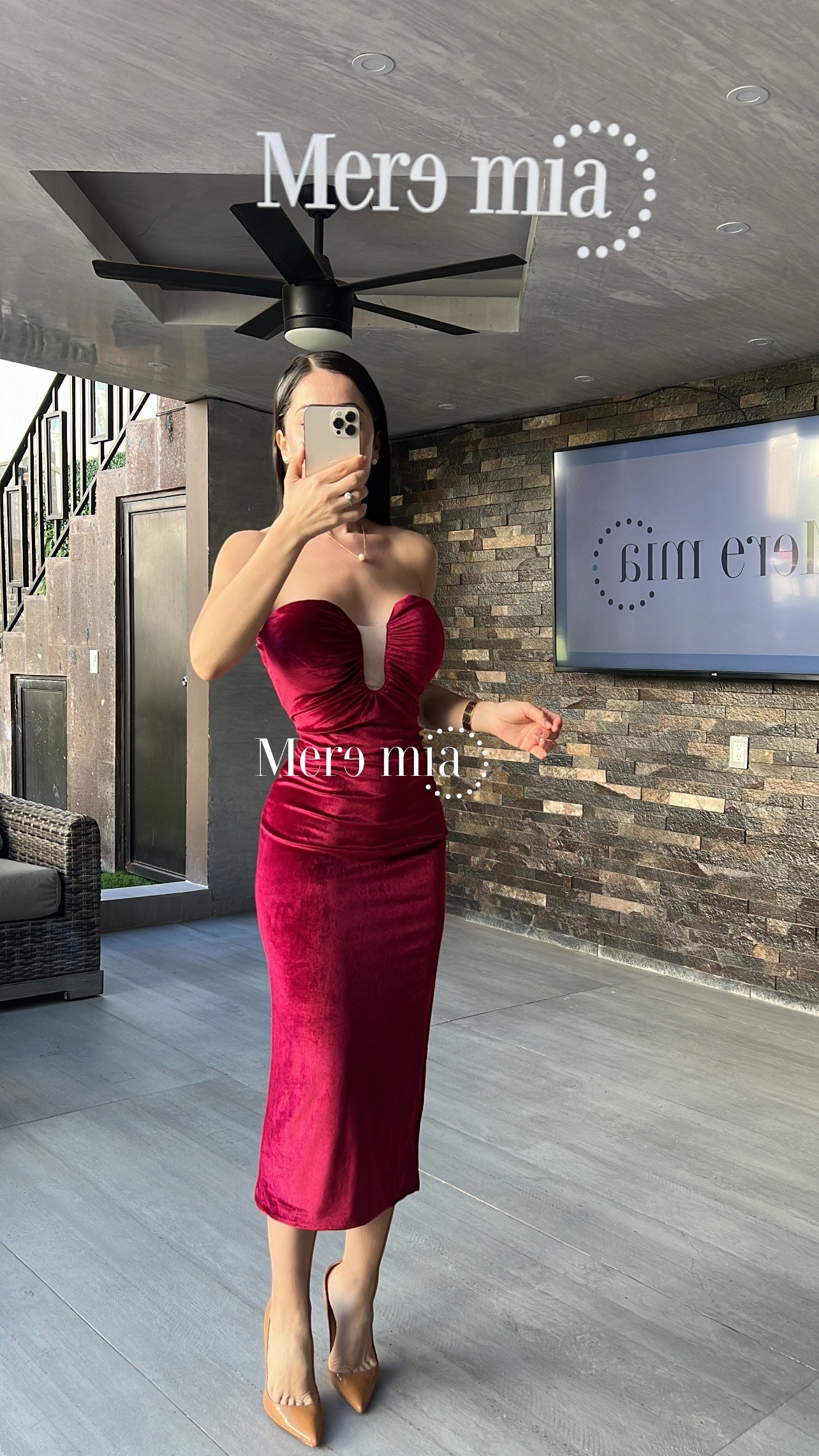 Vestido tinto strapp U