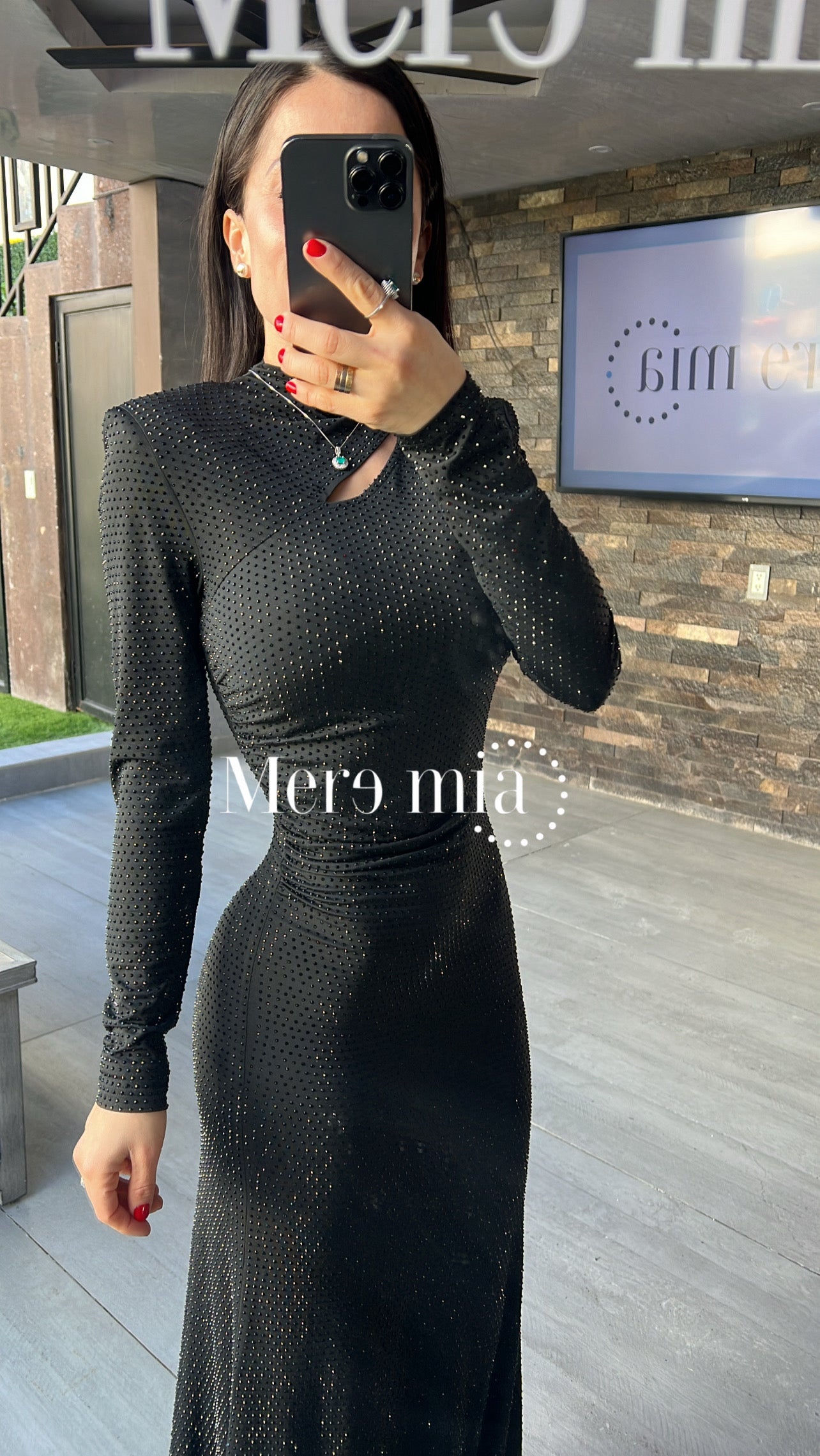 Vestido puntos hoyo plisado