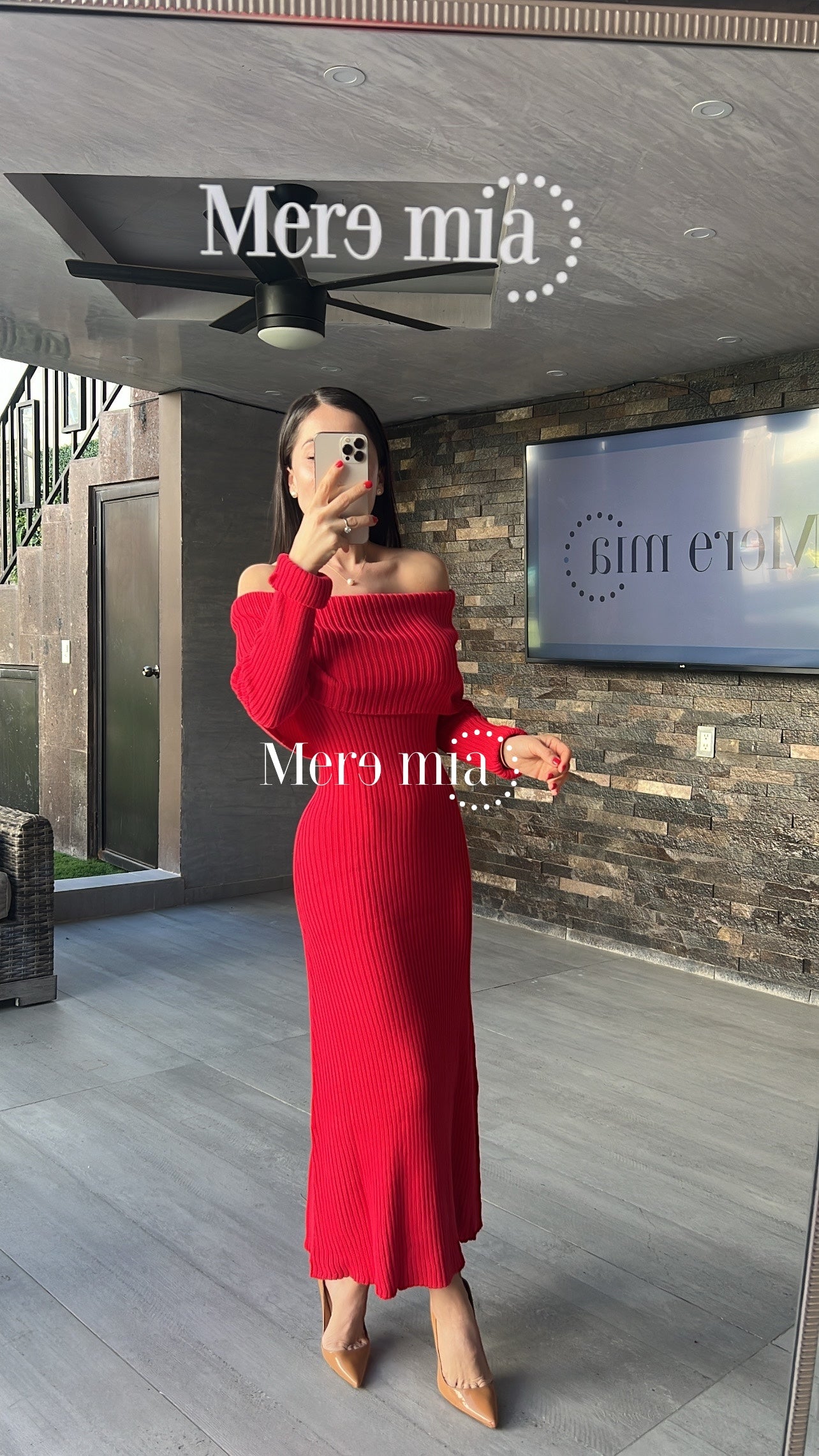 Vestido rojo sweater hom