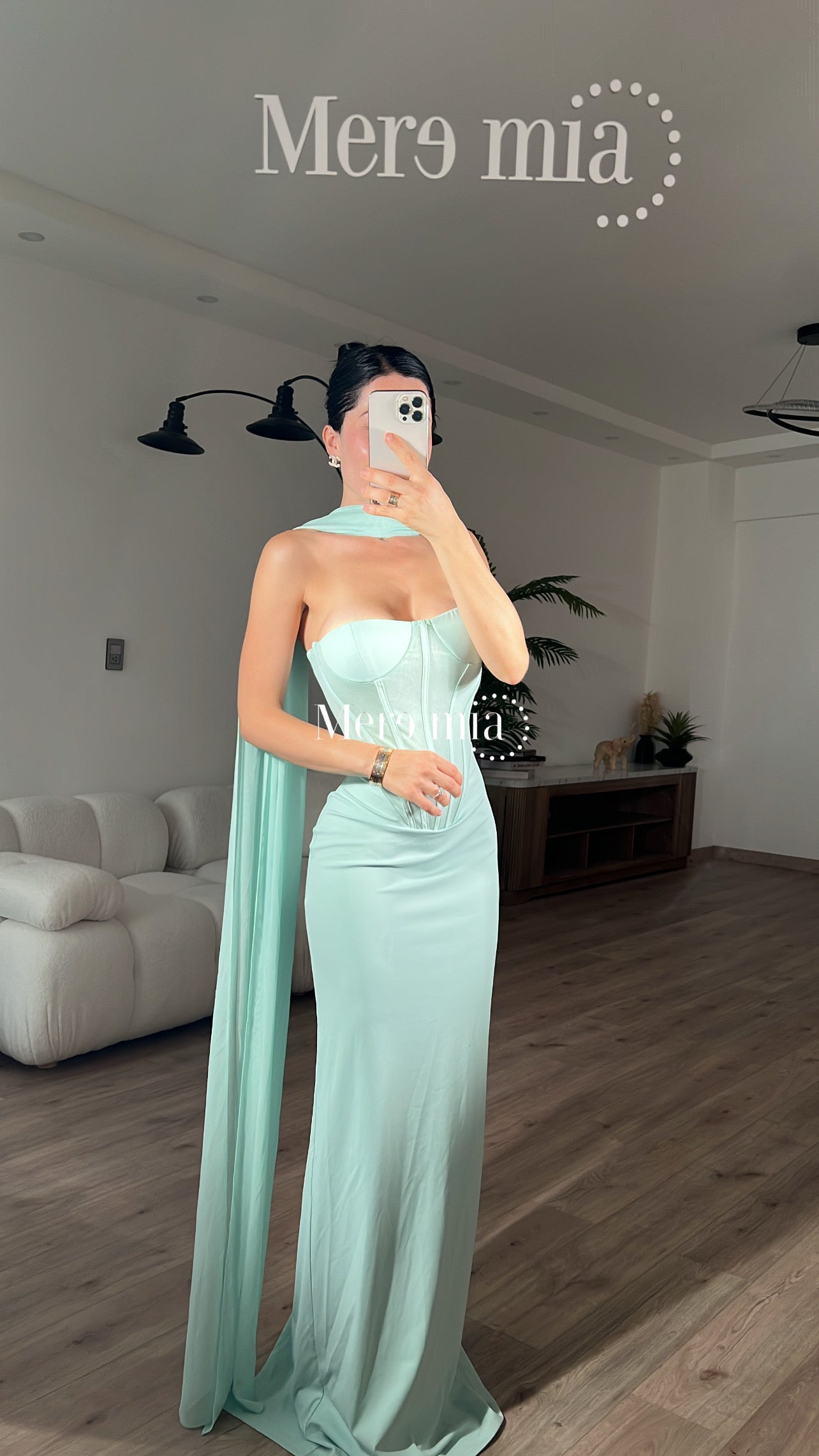 Vestido menta cuello