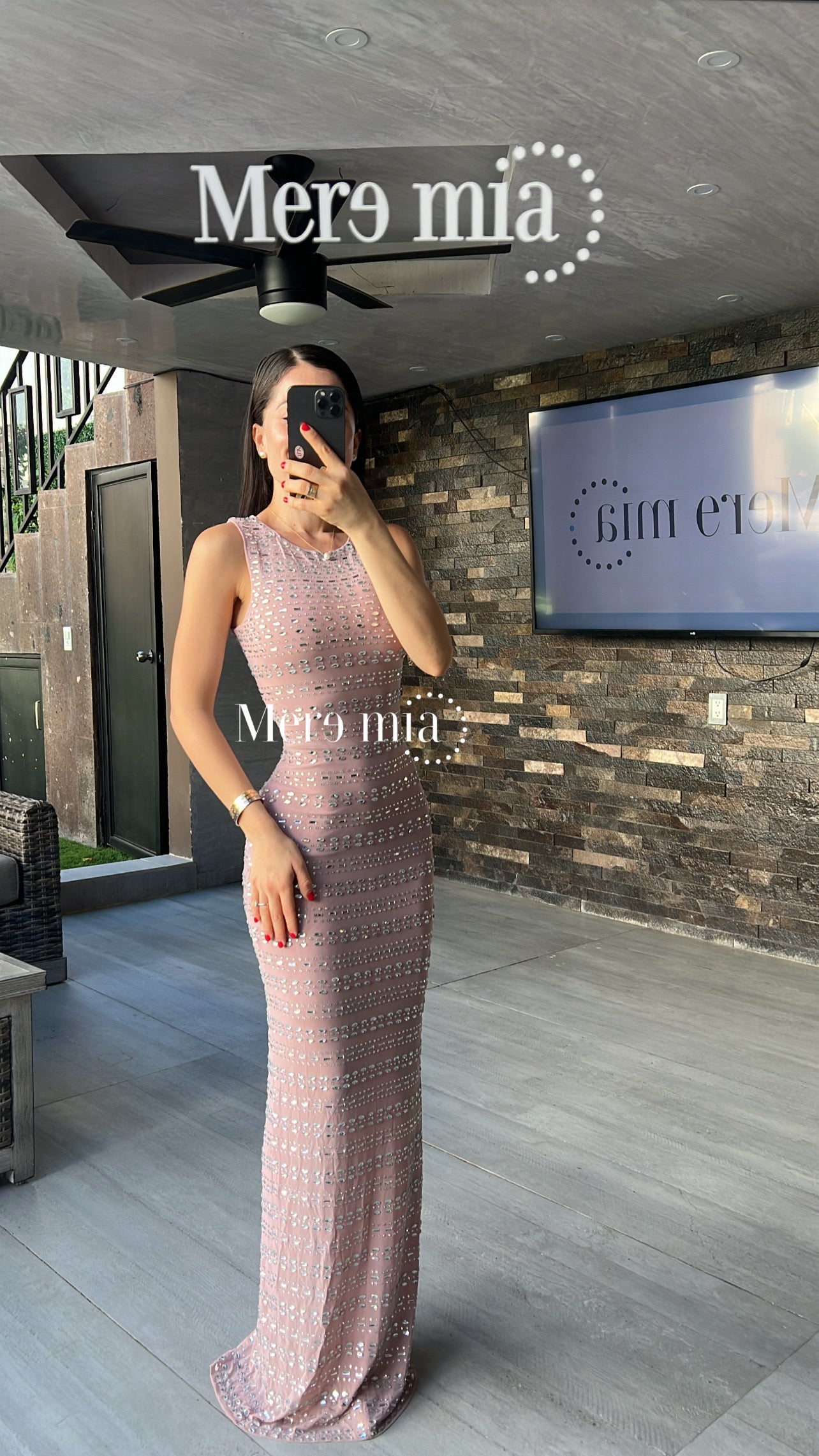 Vestido apl platas piedras