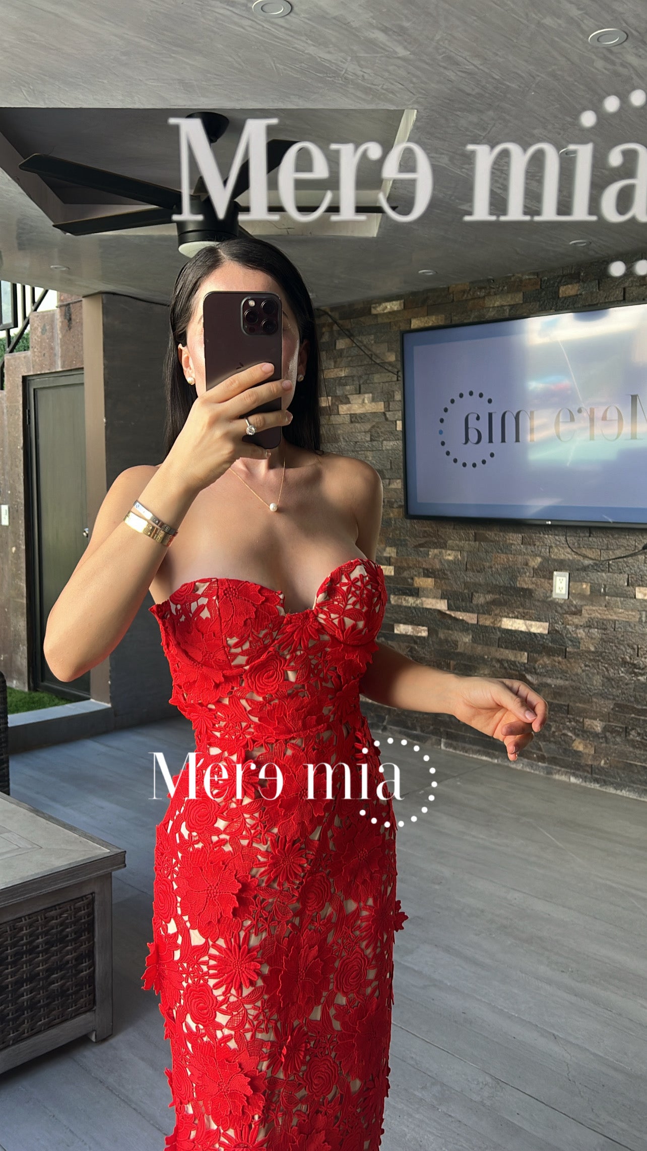 Vestido rojo bord strapp