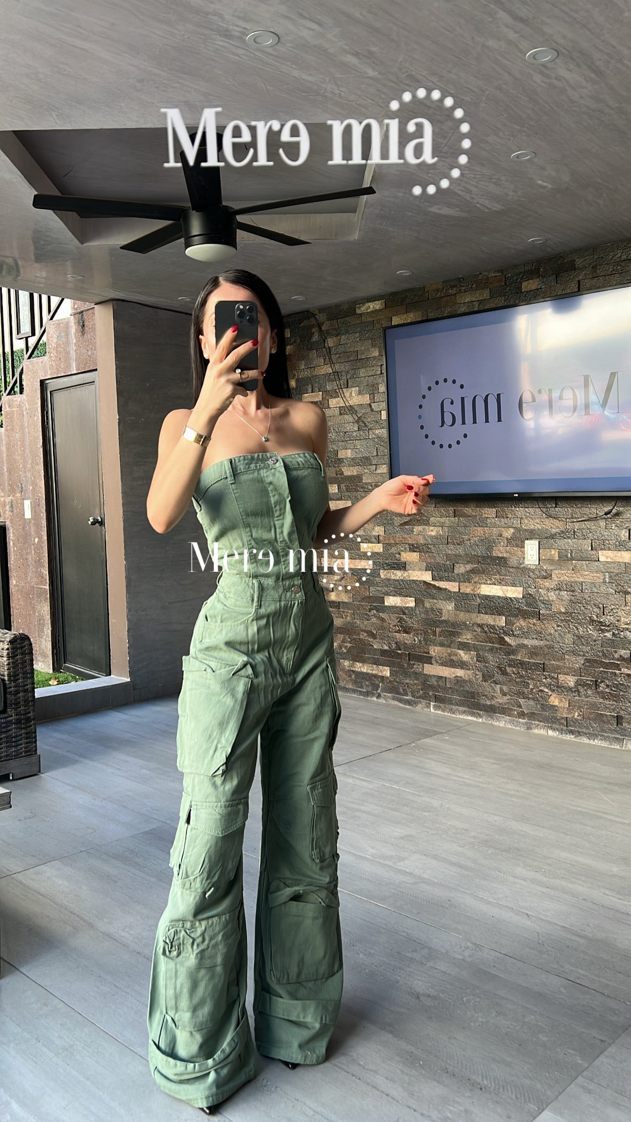 Jumpsuit mezclilla verde