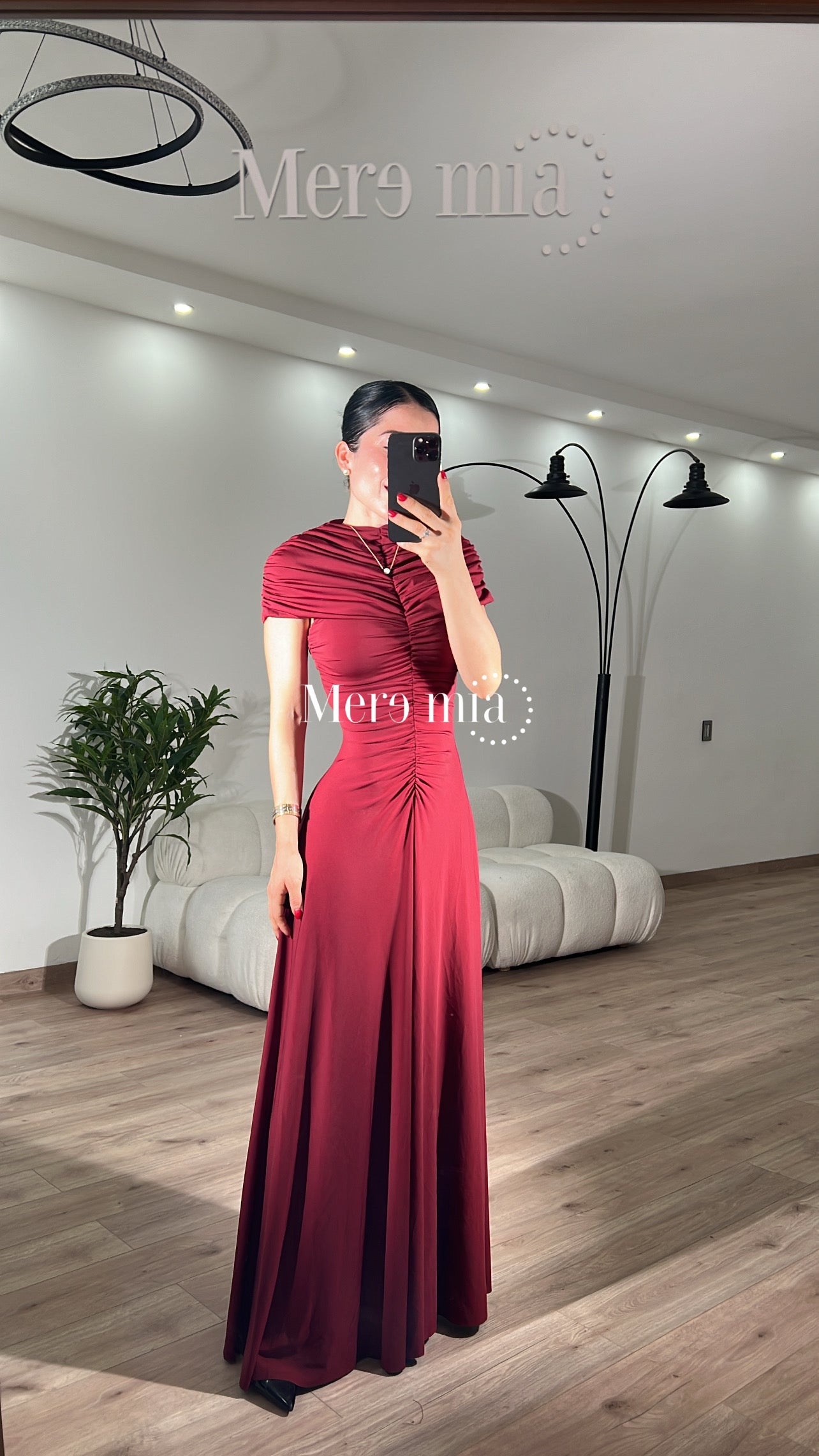 Vestido chal plisado cuello