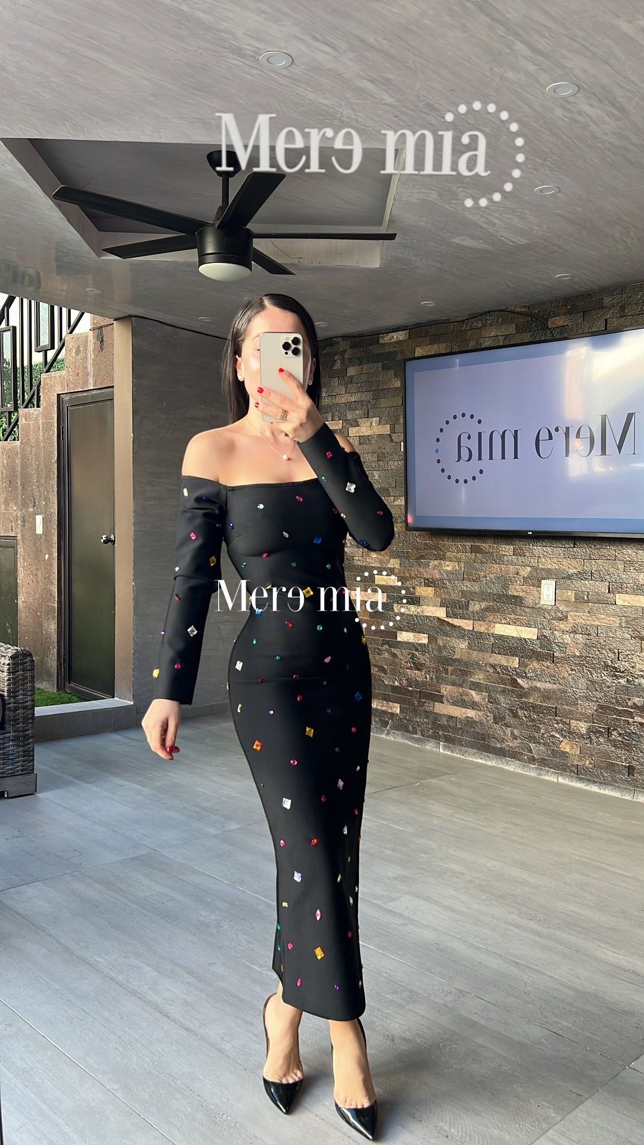 Vestido negro apl colores