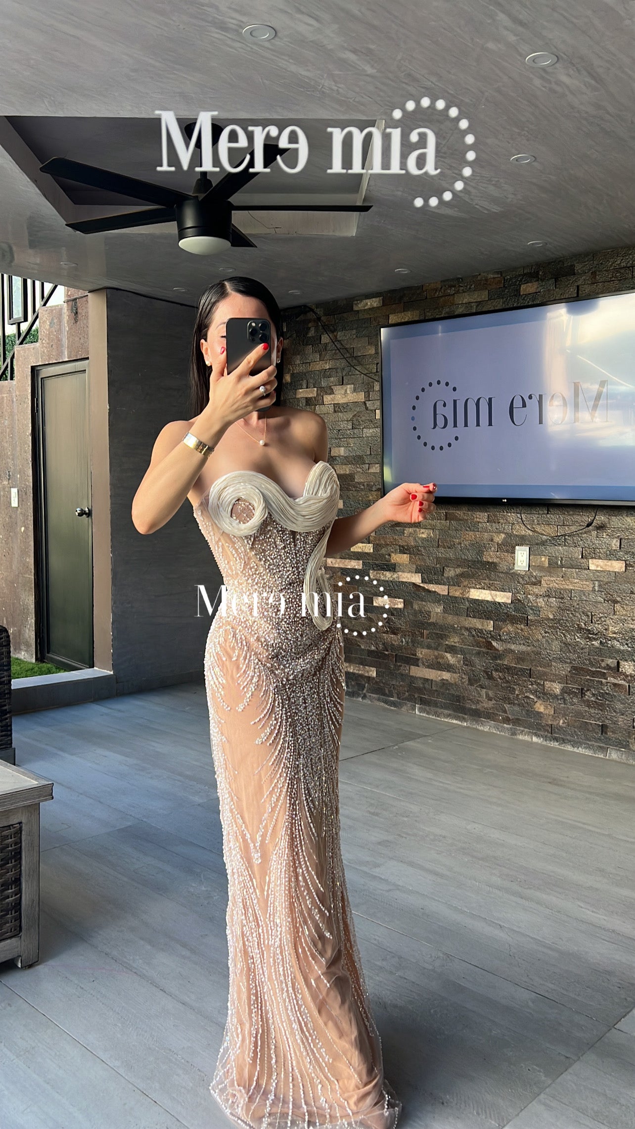 Vestido nude lentejuelas apl