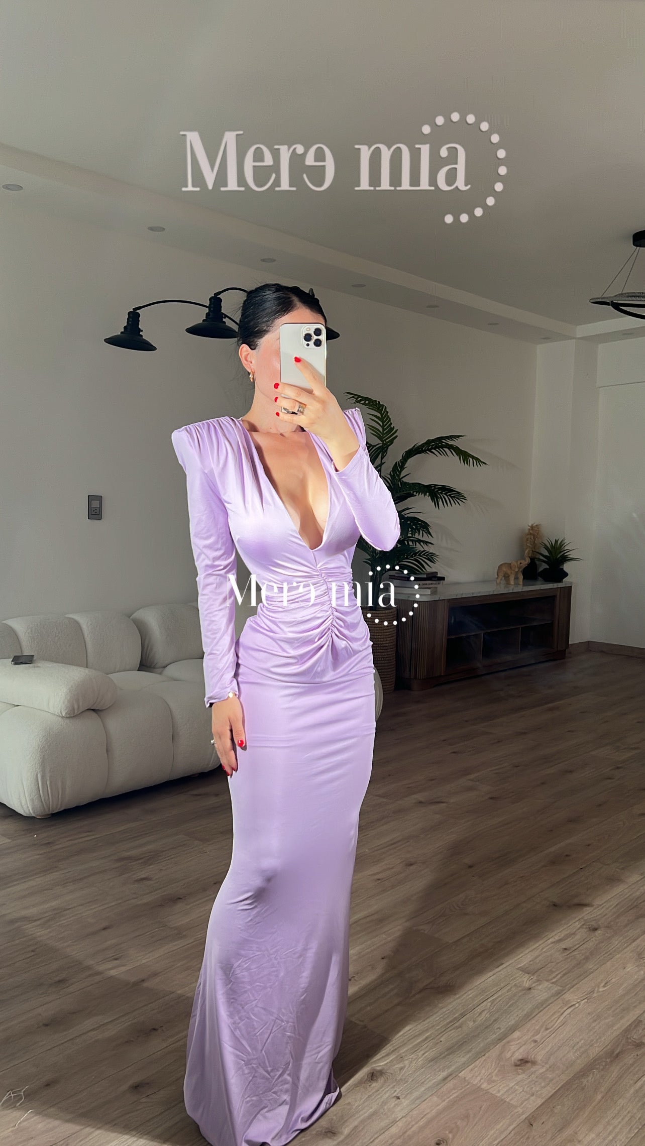 Vestido lila plisado V