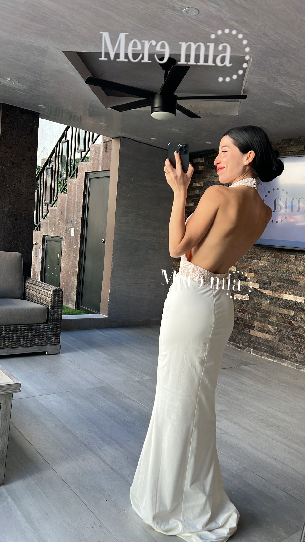 Vestido blanco encaje cuello