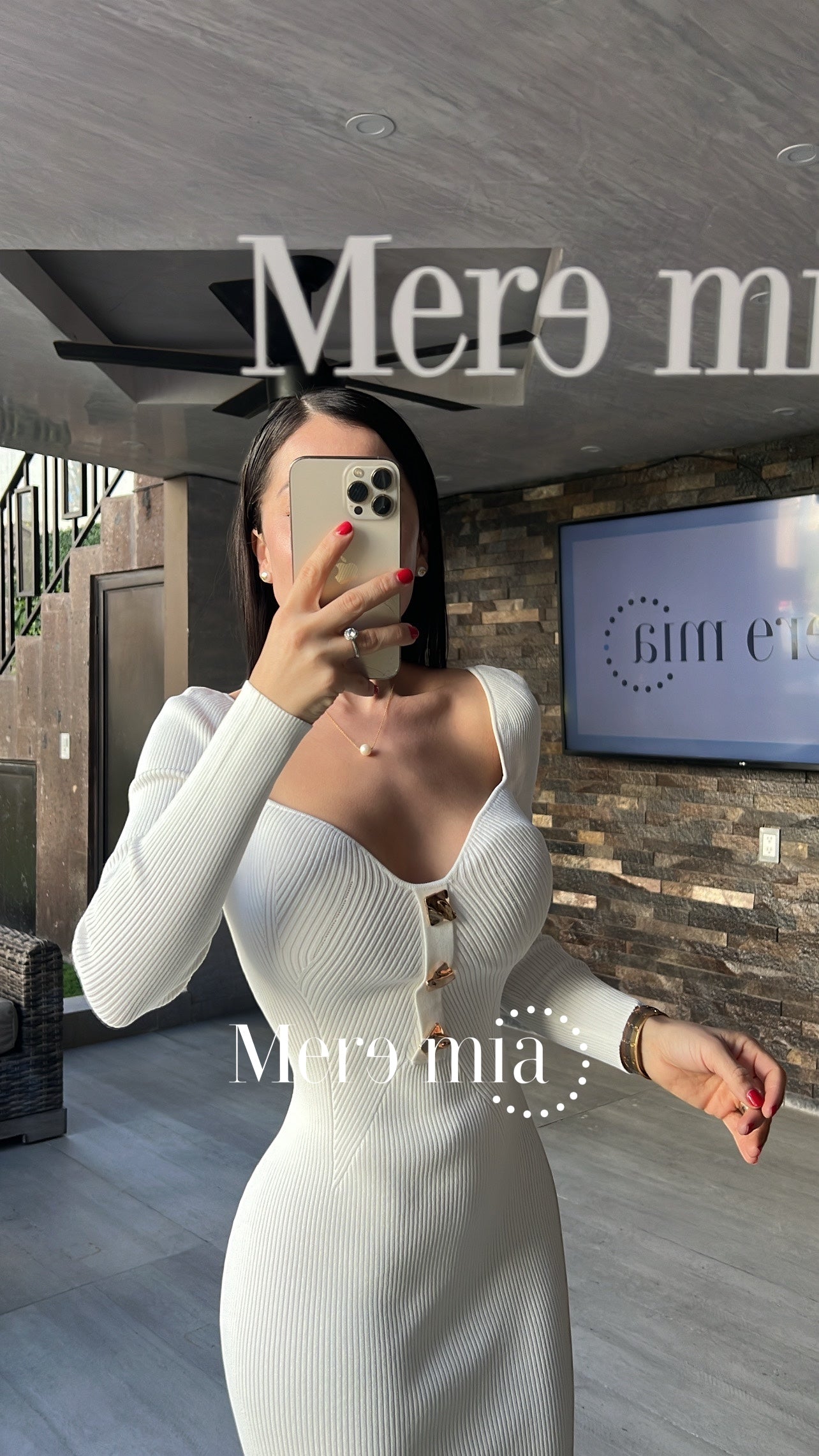 Vestido blanco botones dor
