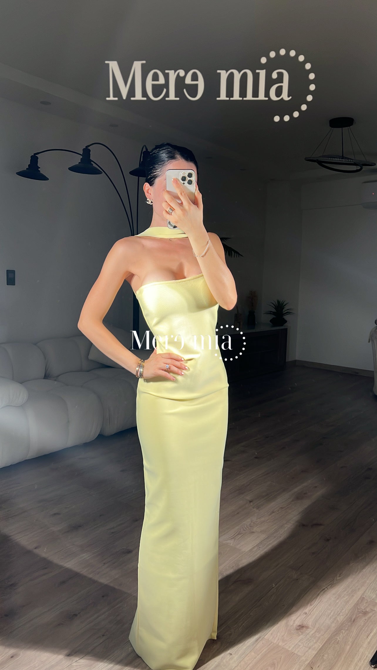 Vestido amarillo halter
