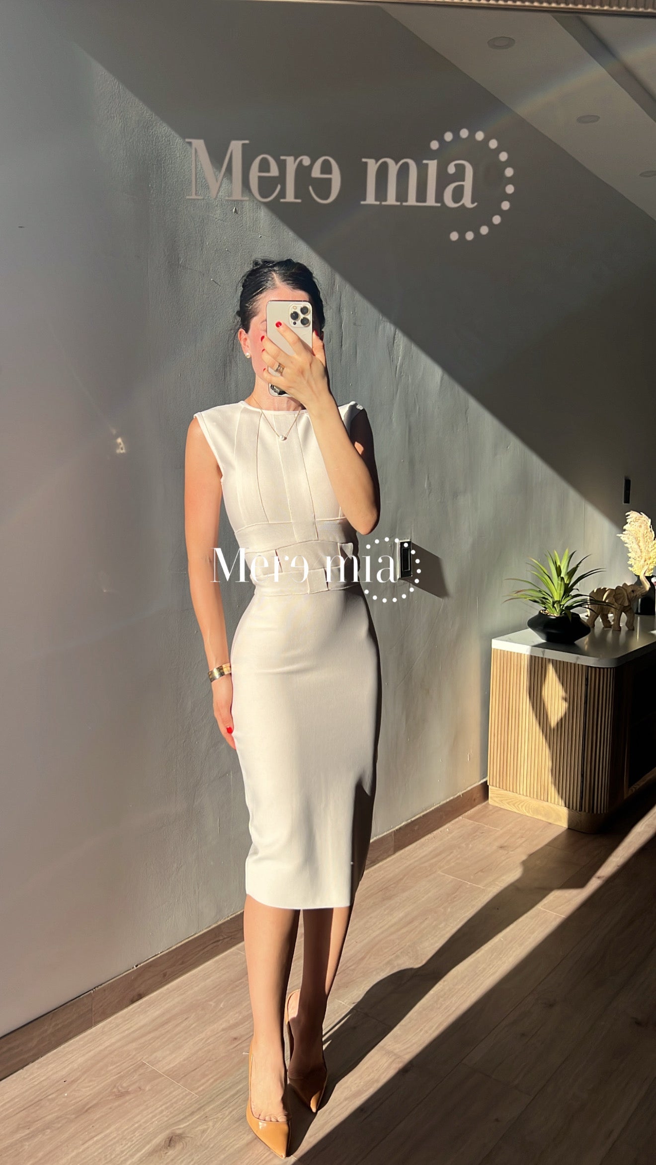 Vestido rayas liso midi