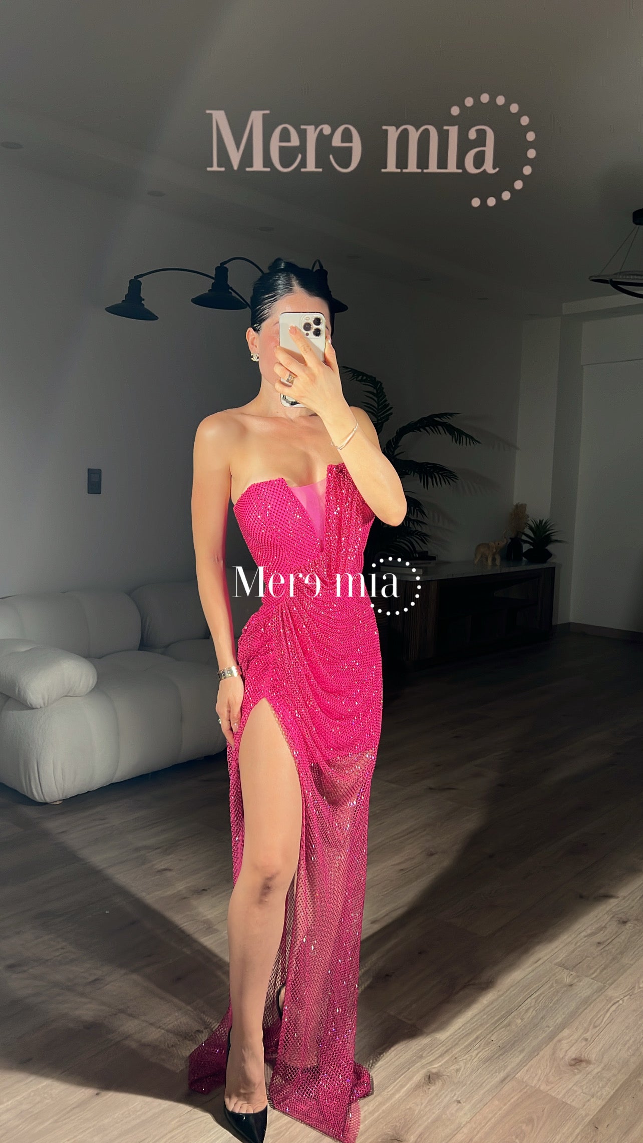 Vestido rosa puntos