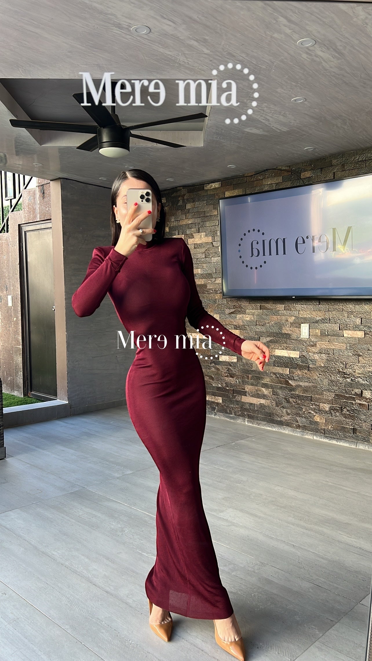 Vestido tinto rayado