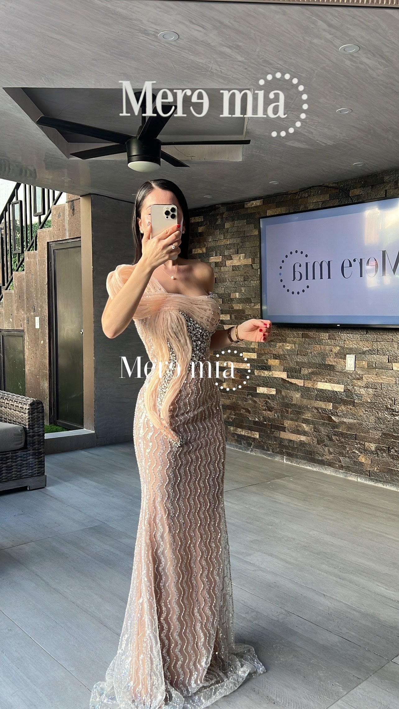 Vestido tul moño mel