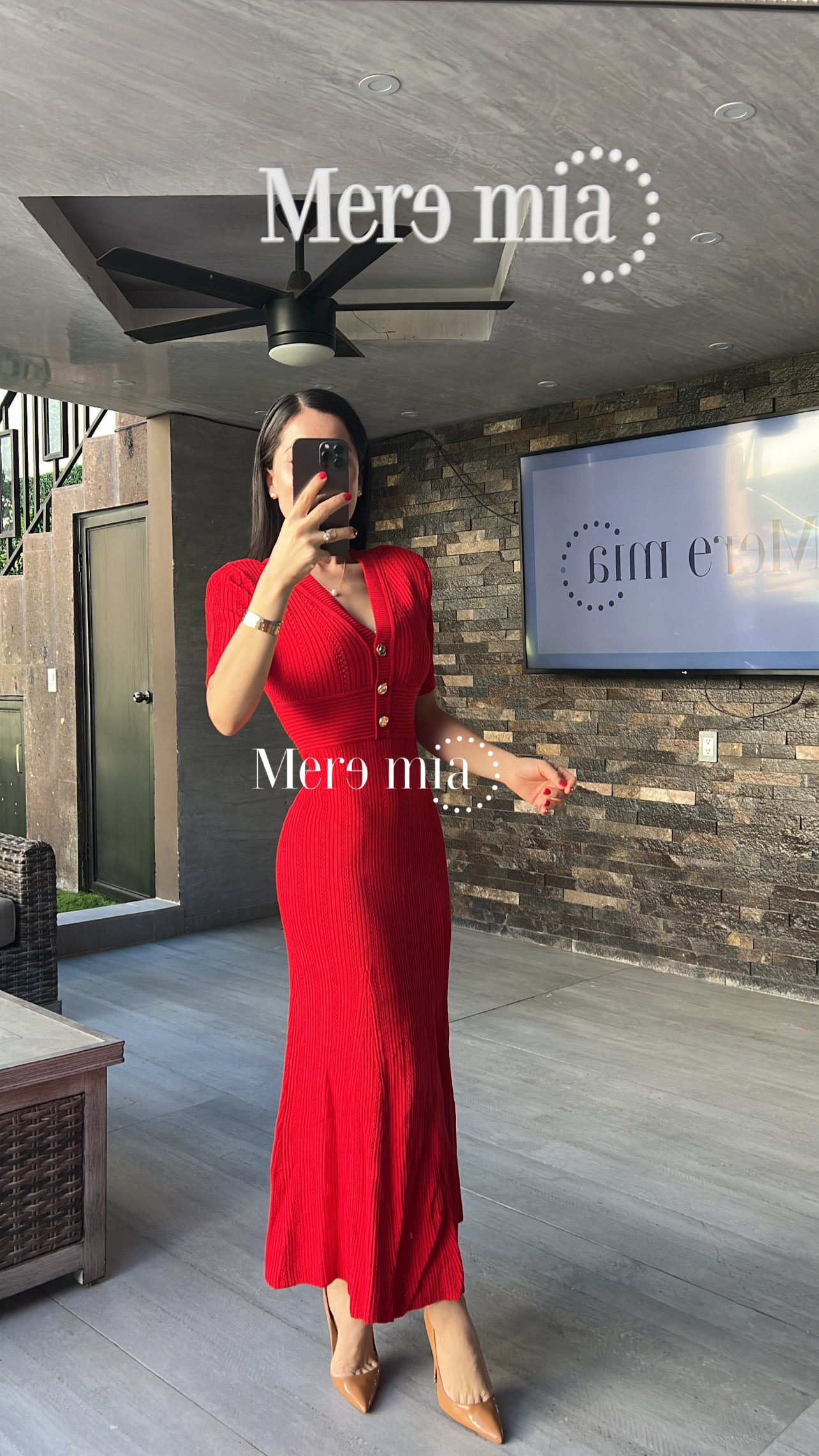 Vestido rojo rayado mc