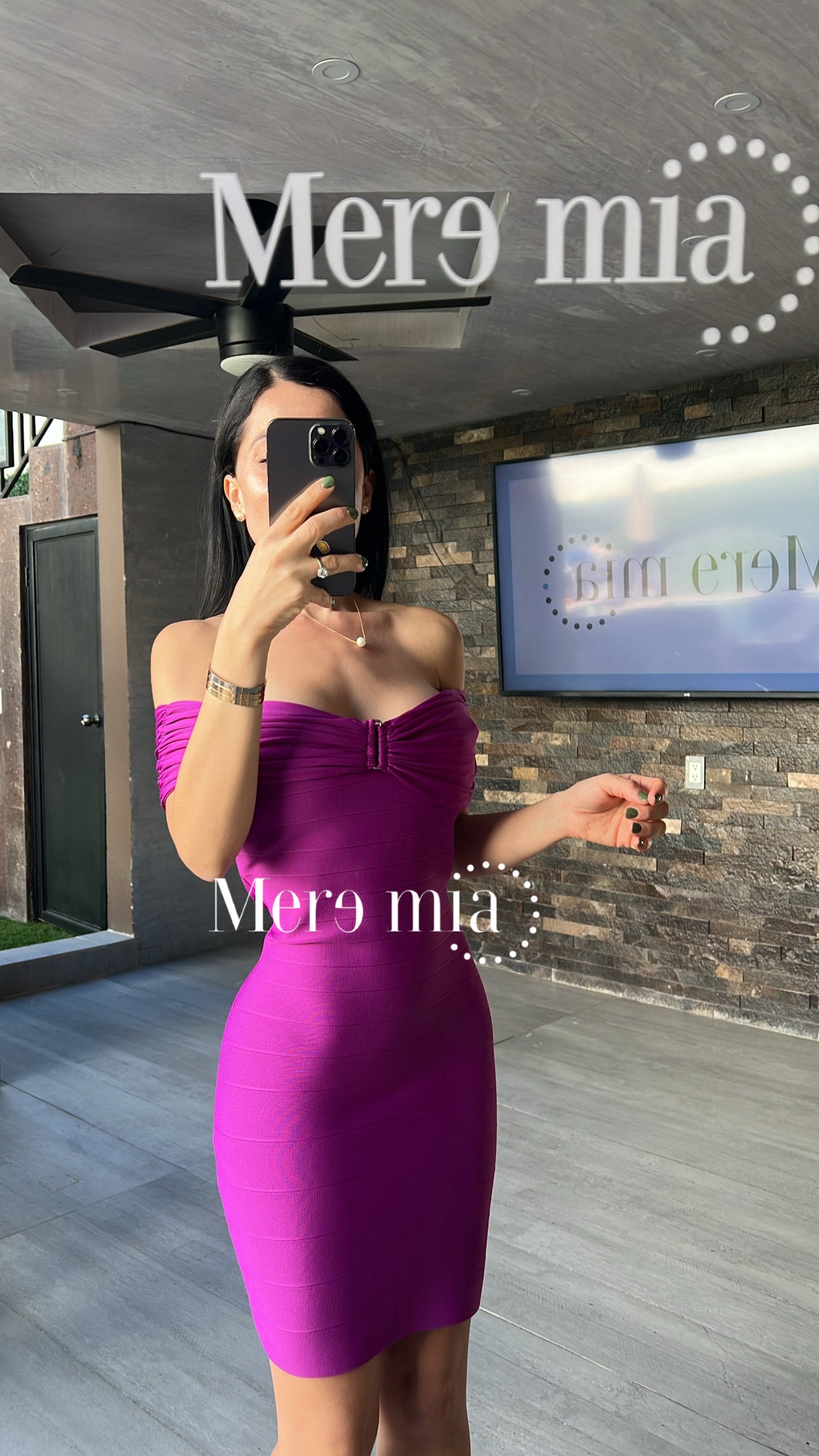 Vestido Lila Off-Shoulder