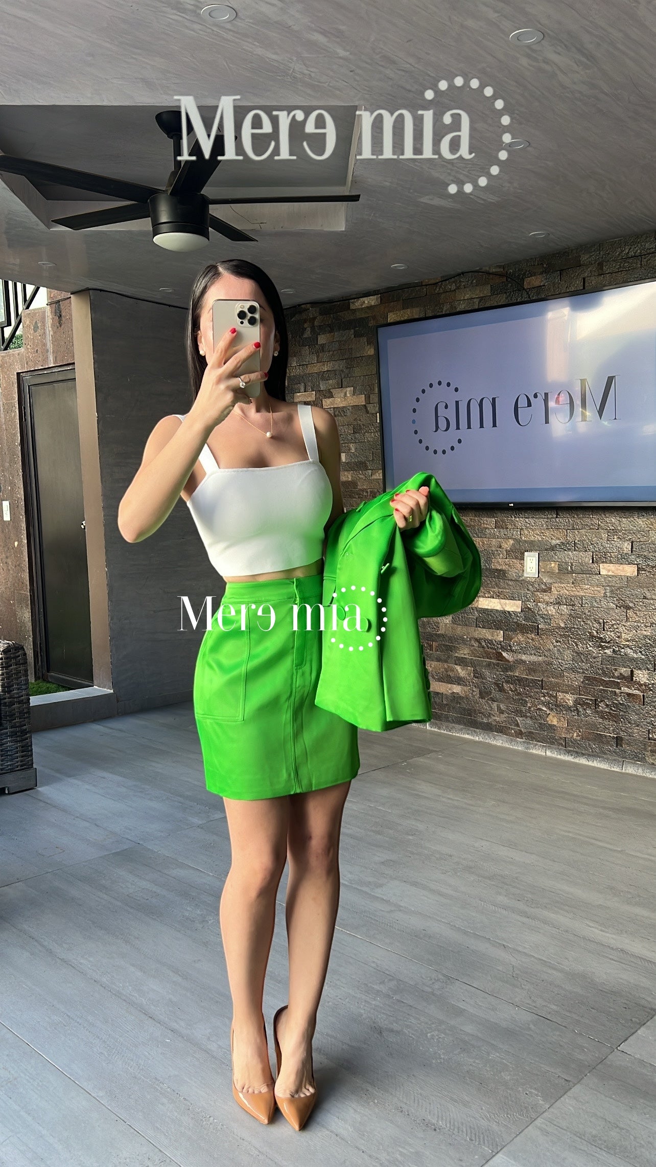 Conjunto verde sat falda