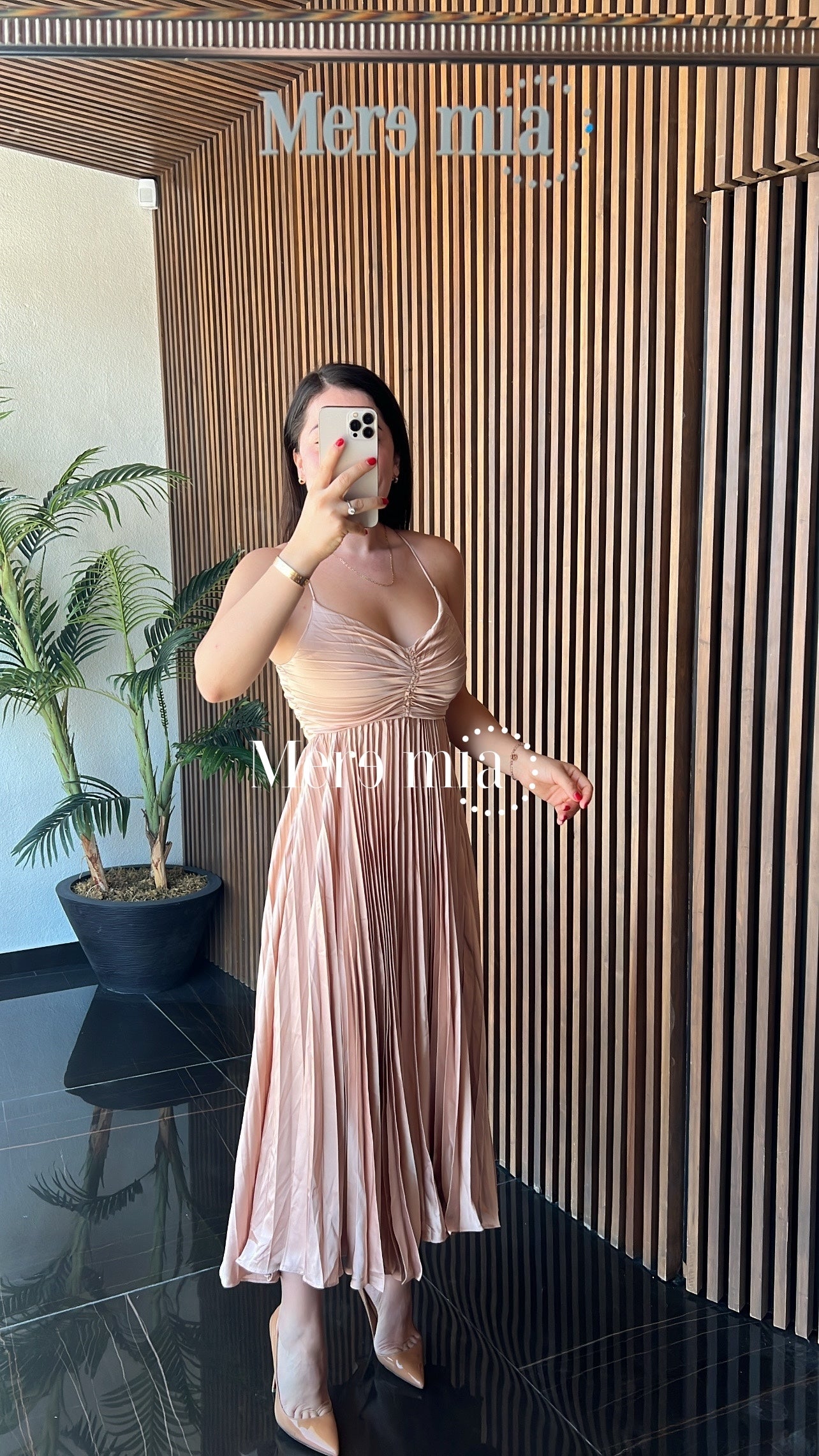Vestido perla plisado