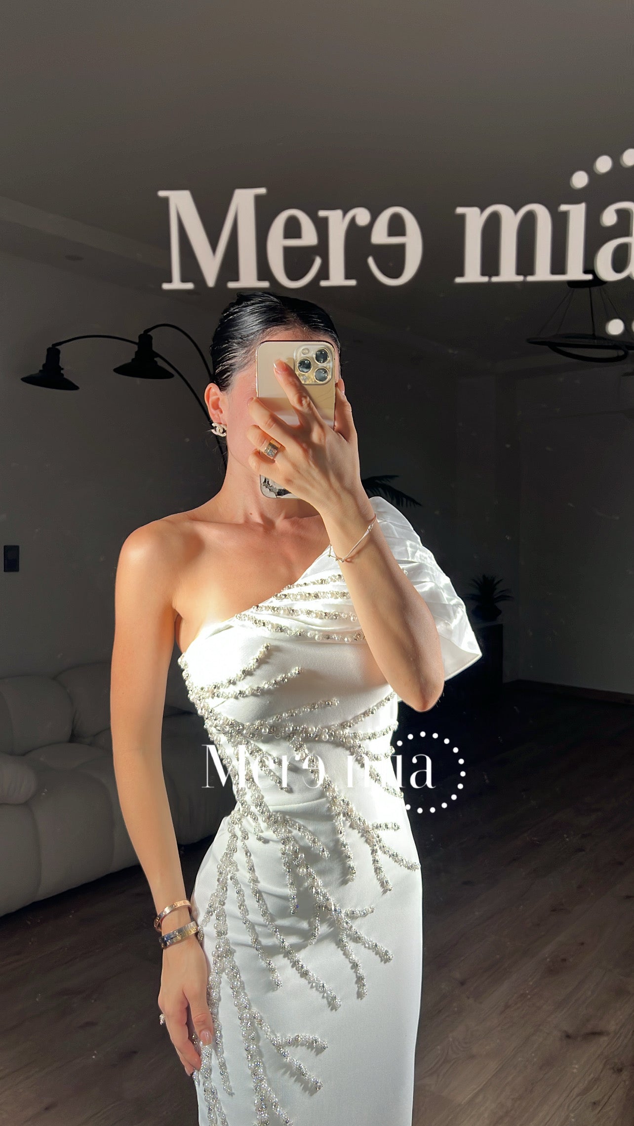 Vestido blanco ramas