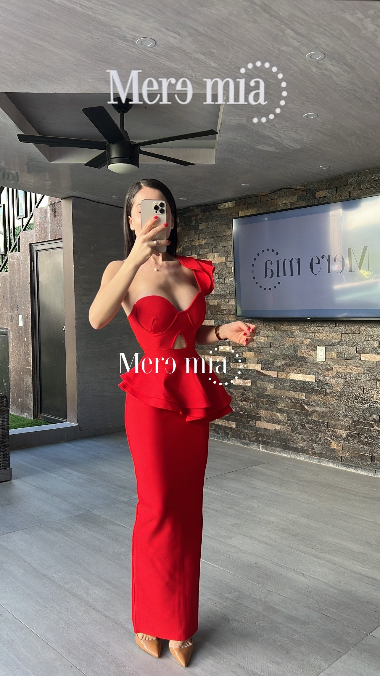 Vestido rojo esc hombro