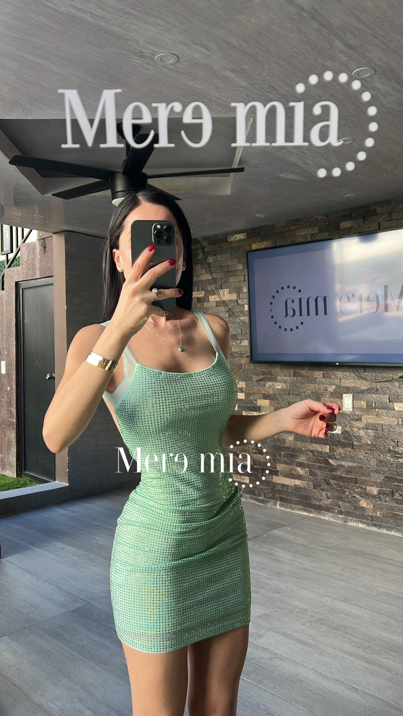 Vestido espalda puntos malla