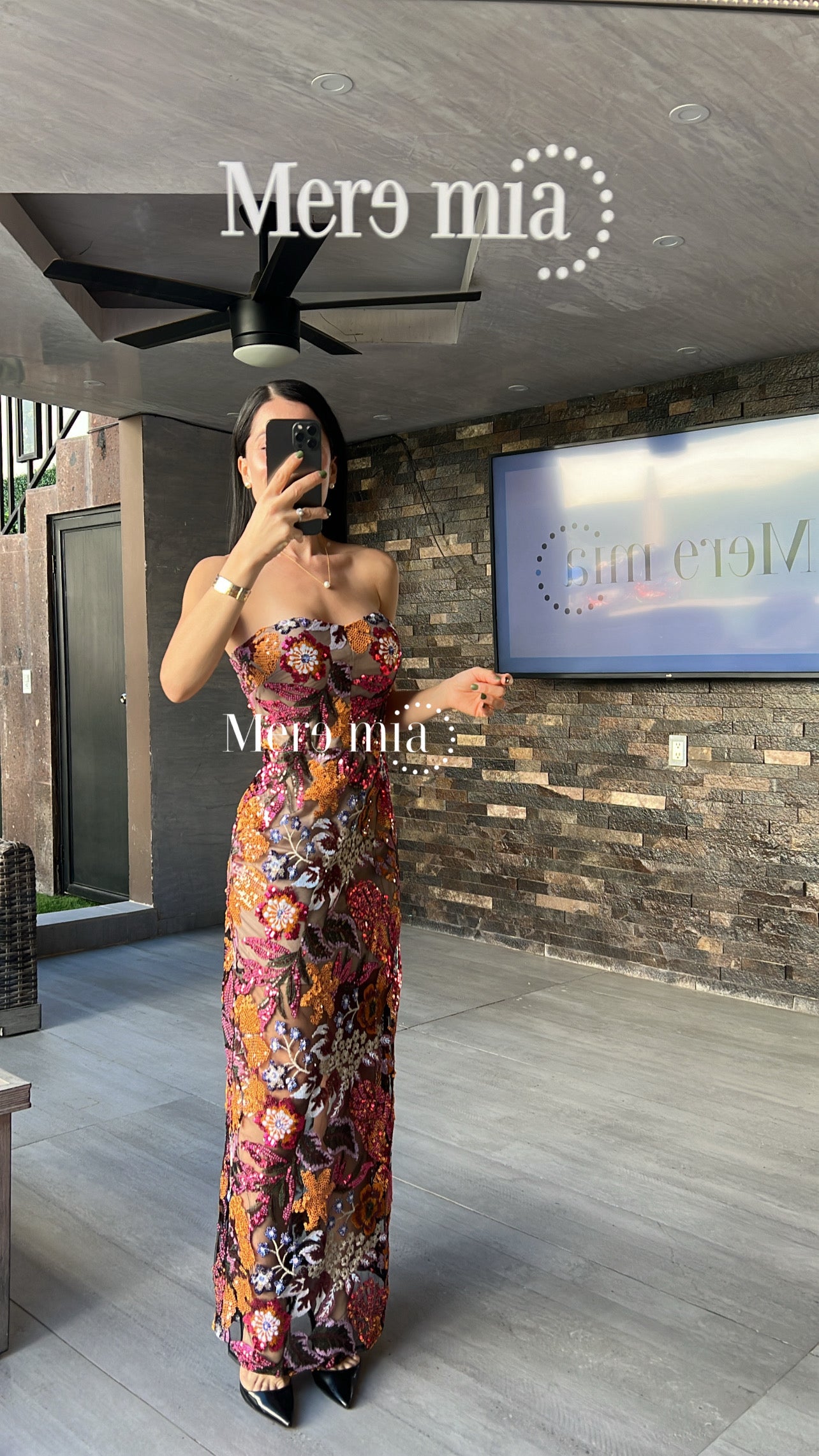 Vestido strapples flores