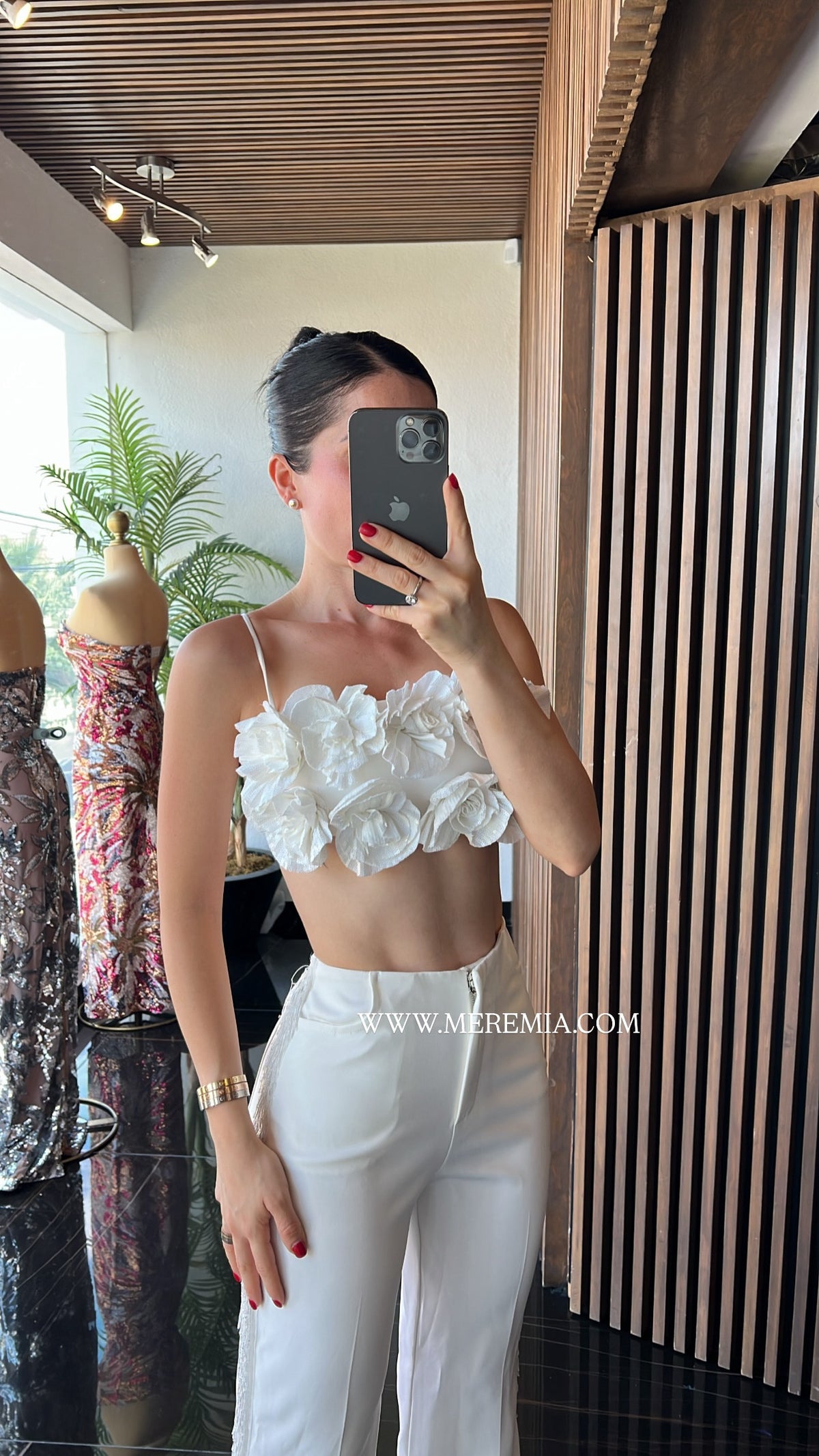 Conjunto pantalón top flores