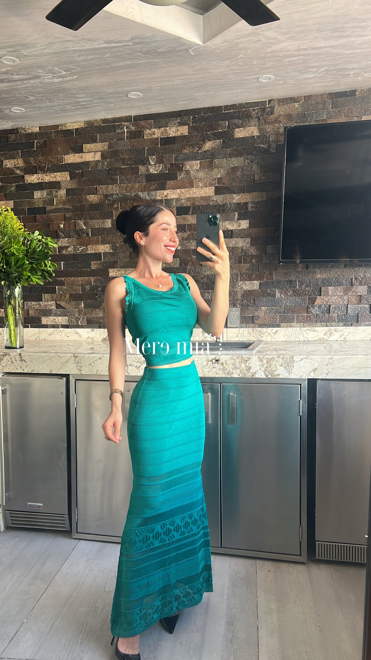 Conjunto verde knitted