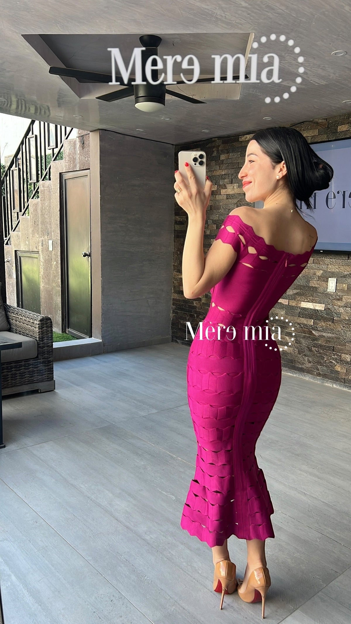 Vestido bug ruff hombros