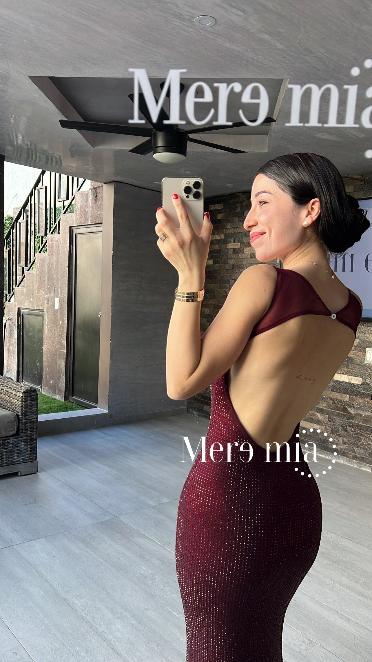 Vestido tinto puntos malla