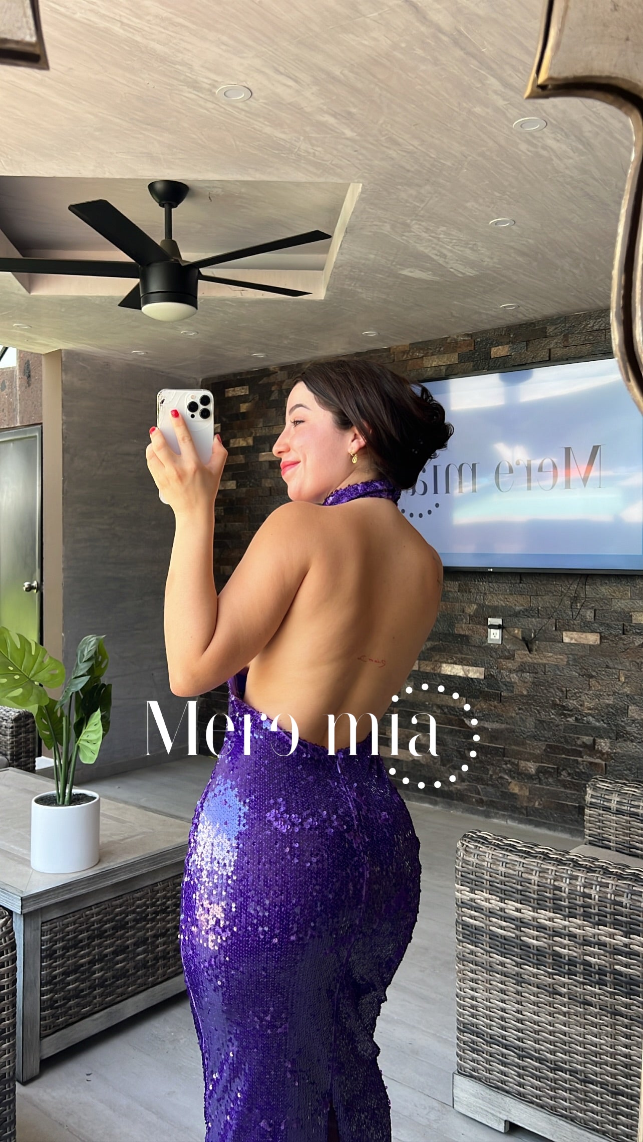 Vestido morado halter