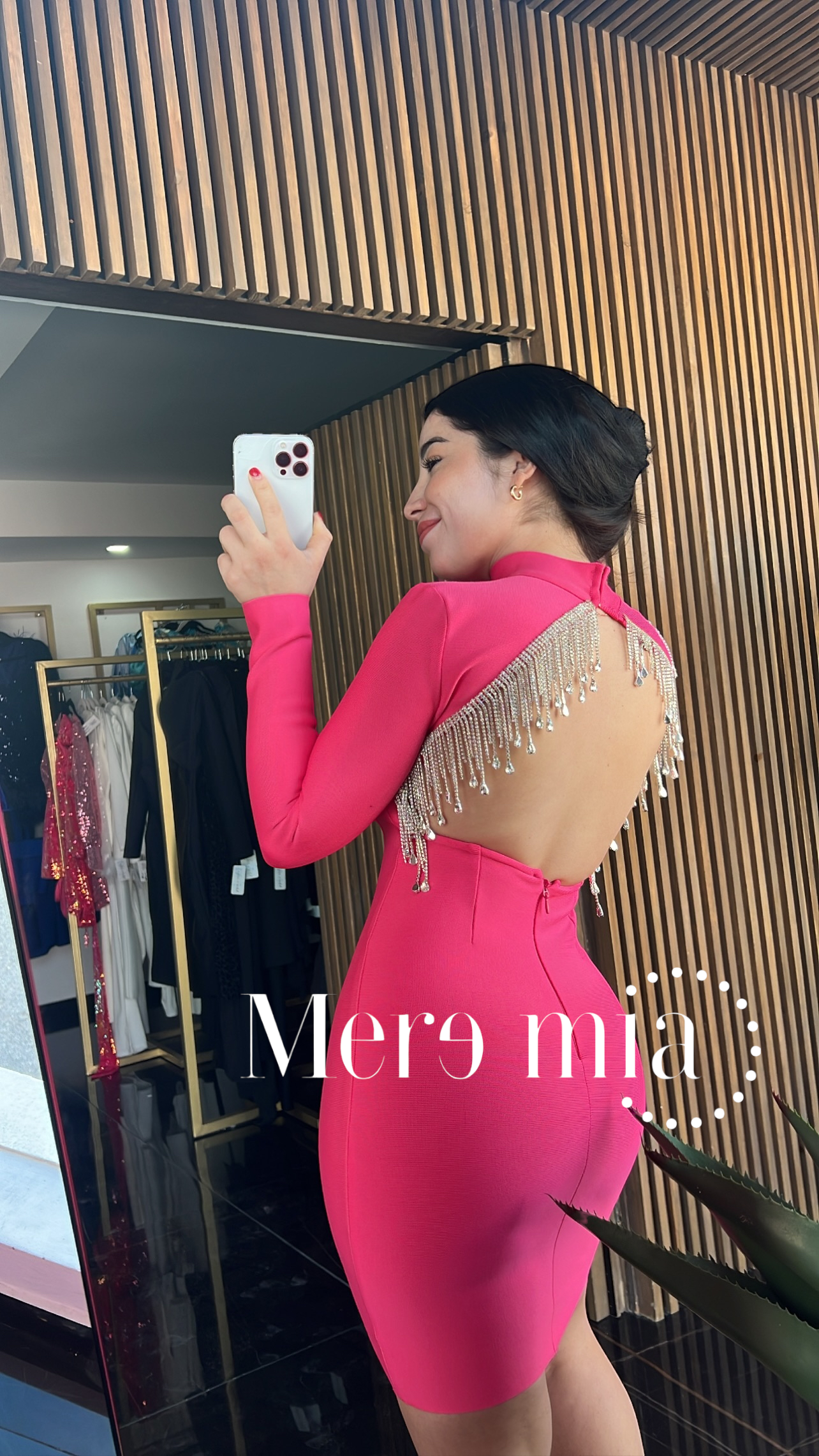 Vestido espalda con brillos bandage