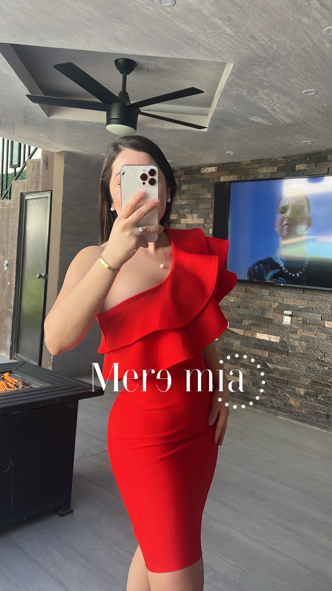 Vestido de un hombro olan