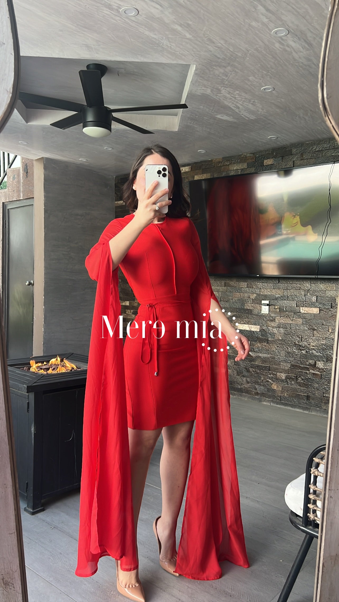 Vestido rojo mangas