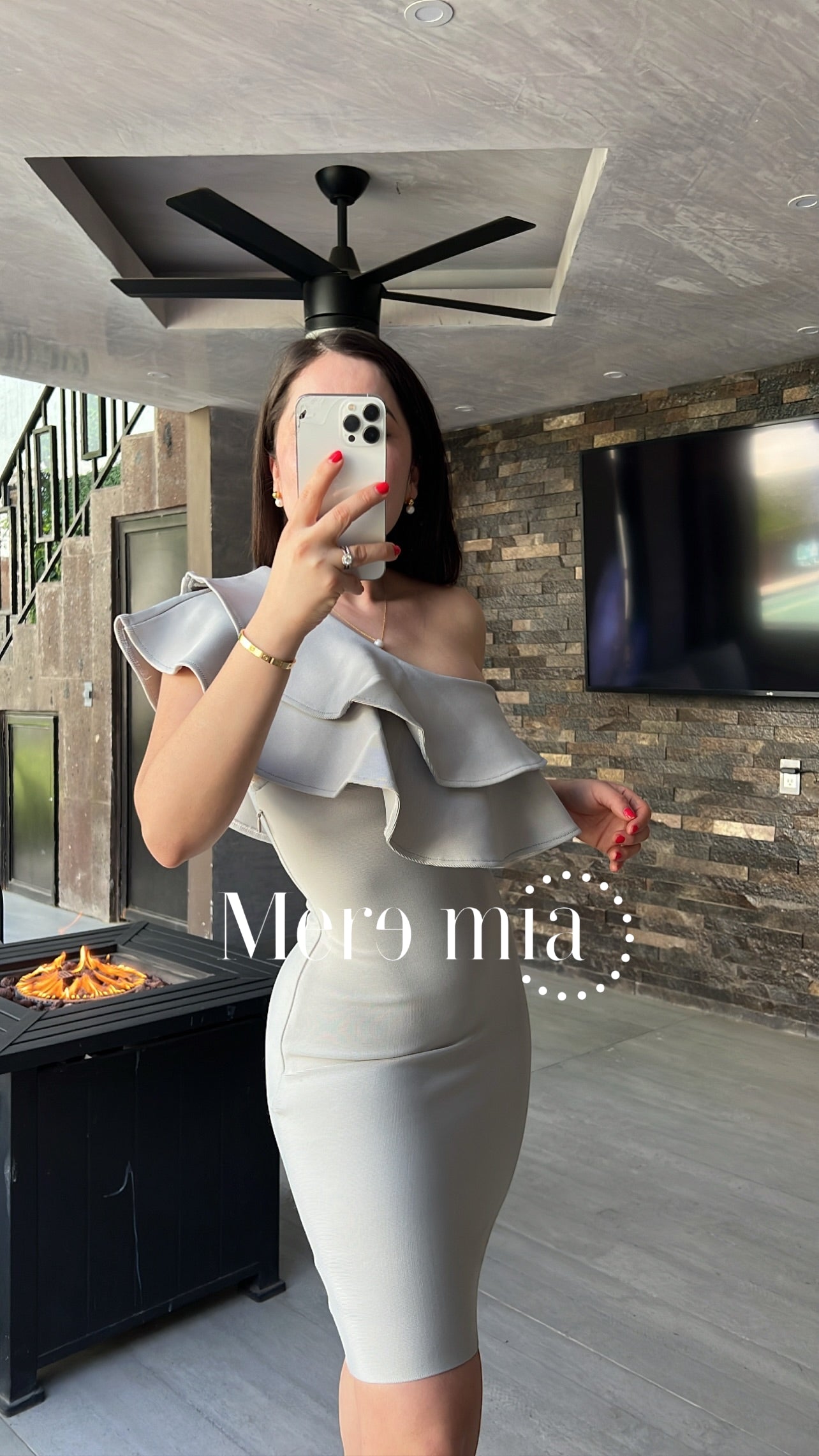 Vestido de un hombro olan