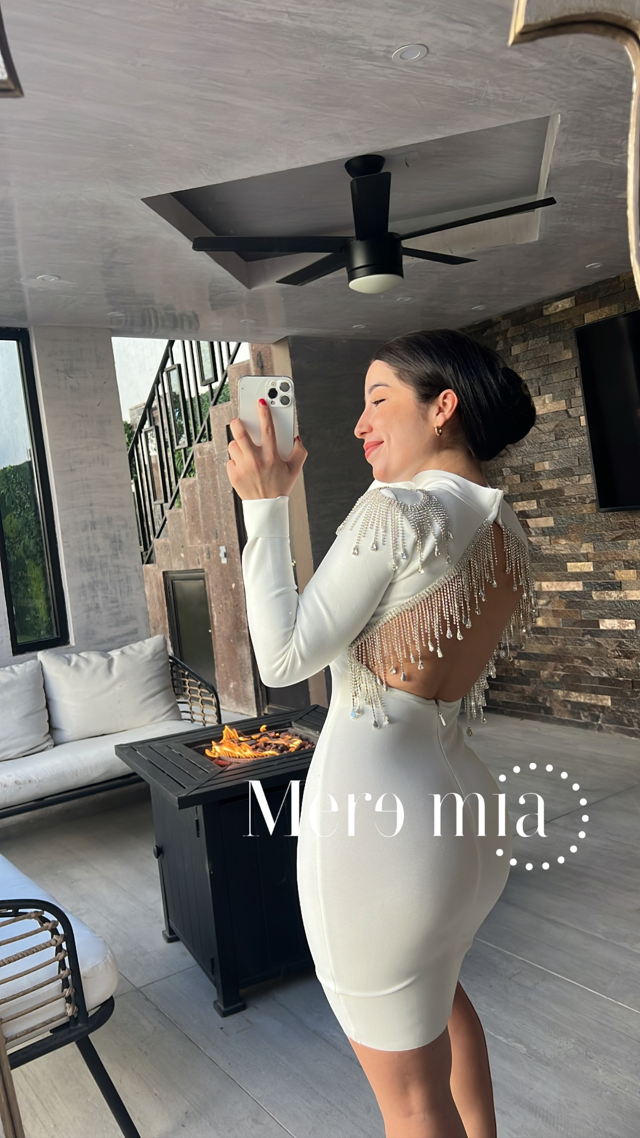 Vestido espalda con brillos bandage