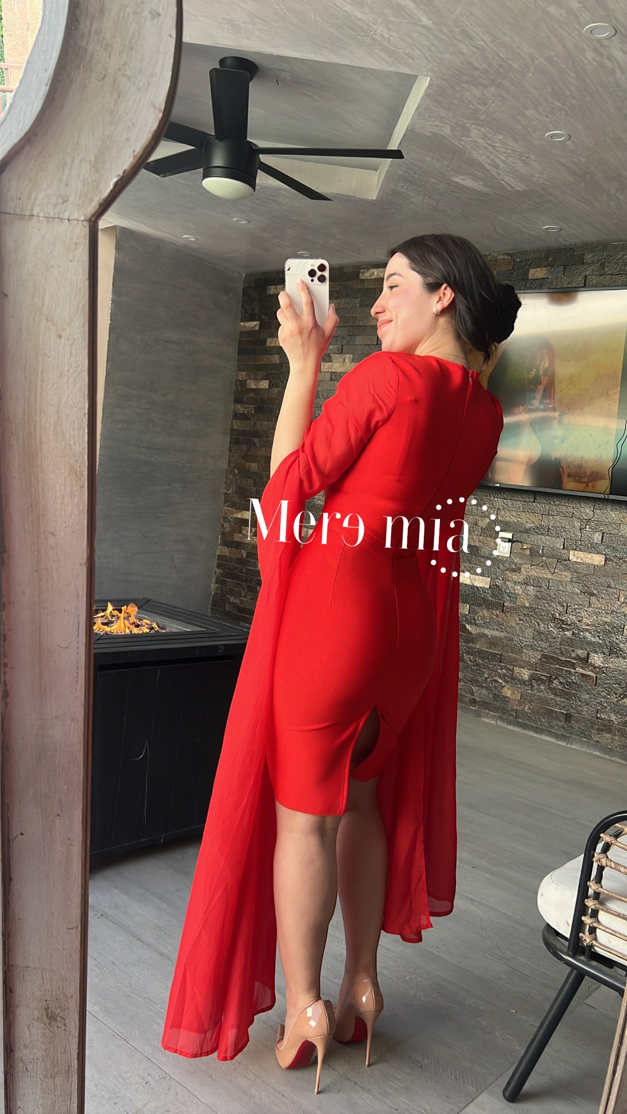 Vestido rojo mangas