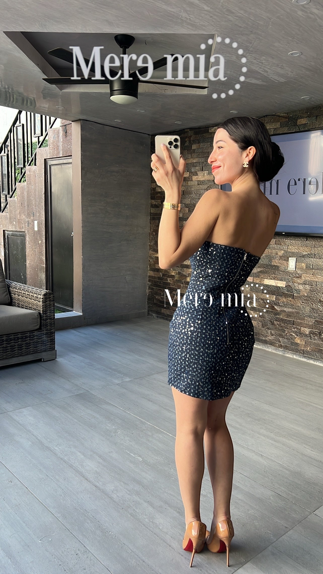 Vestido corto brillos