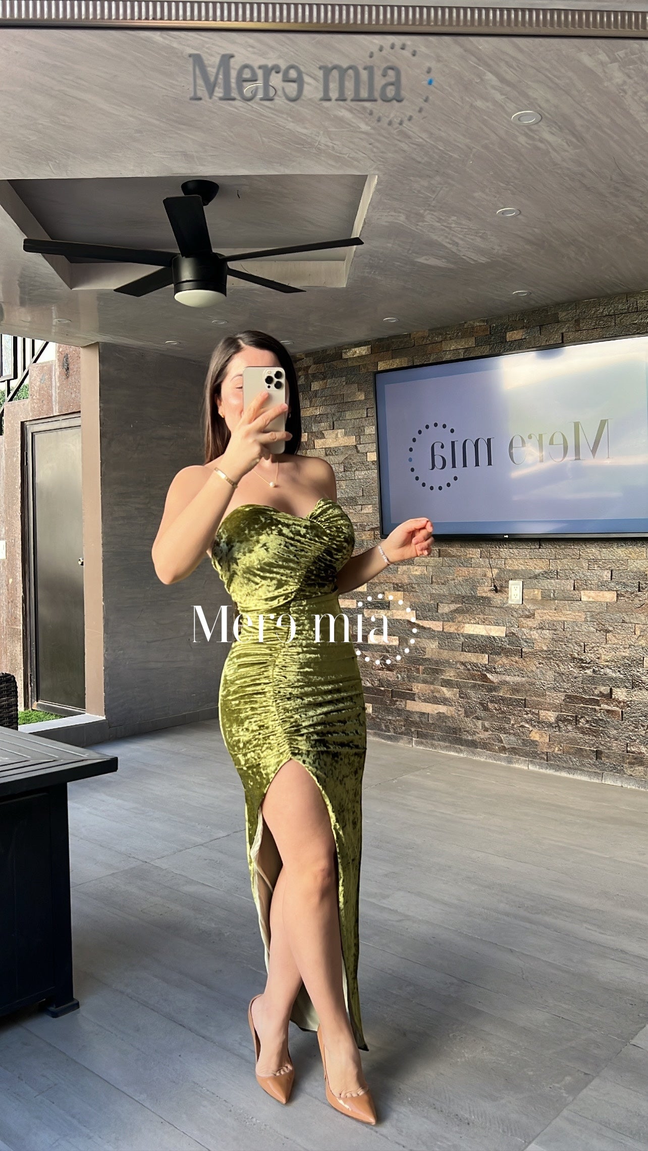 Vestido verde terc strap