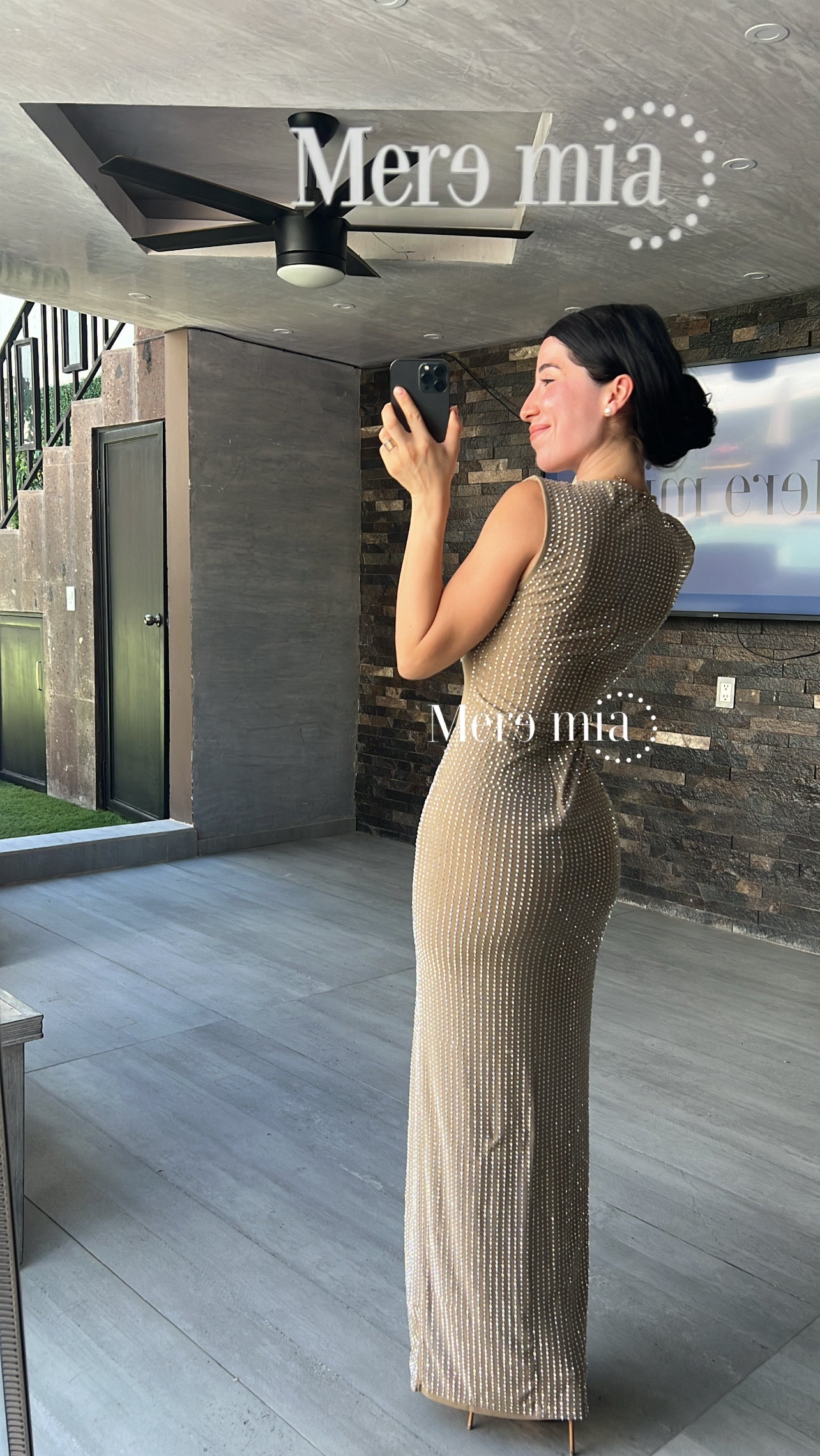 Vestido moka puntos manga