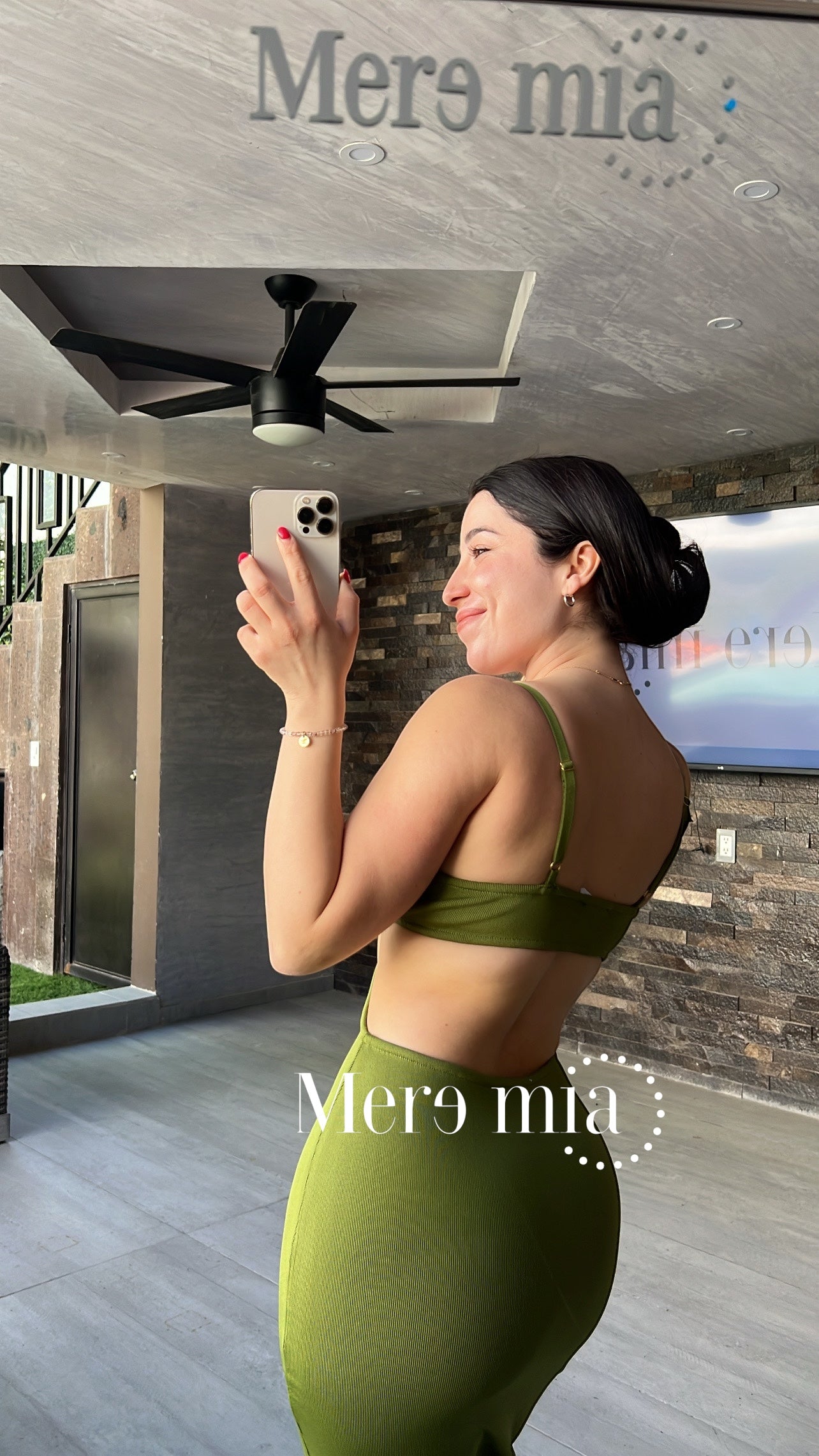 Vestido verdec abert cintura