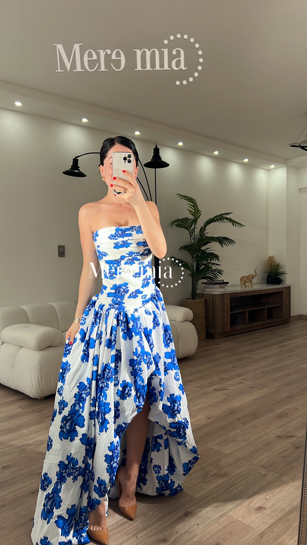 Vestido plisados flores az