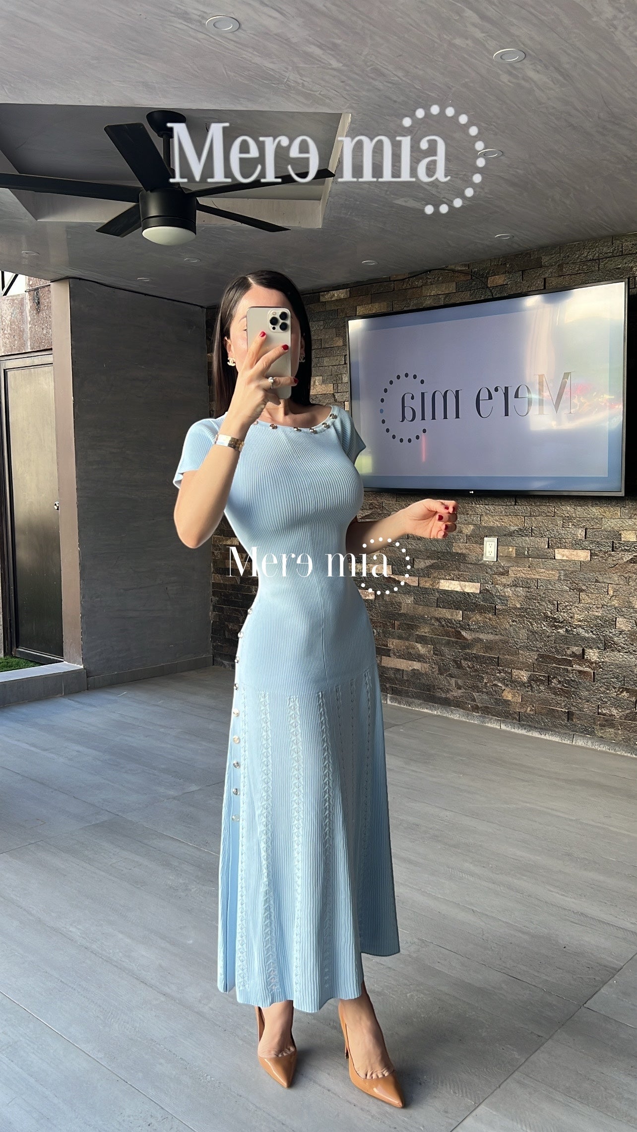 Vestido azul rayado mc