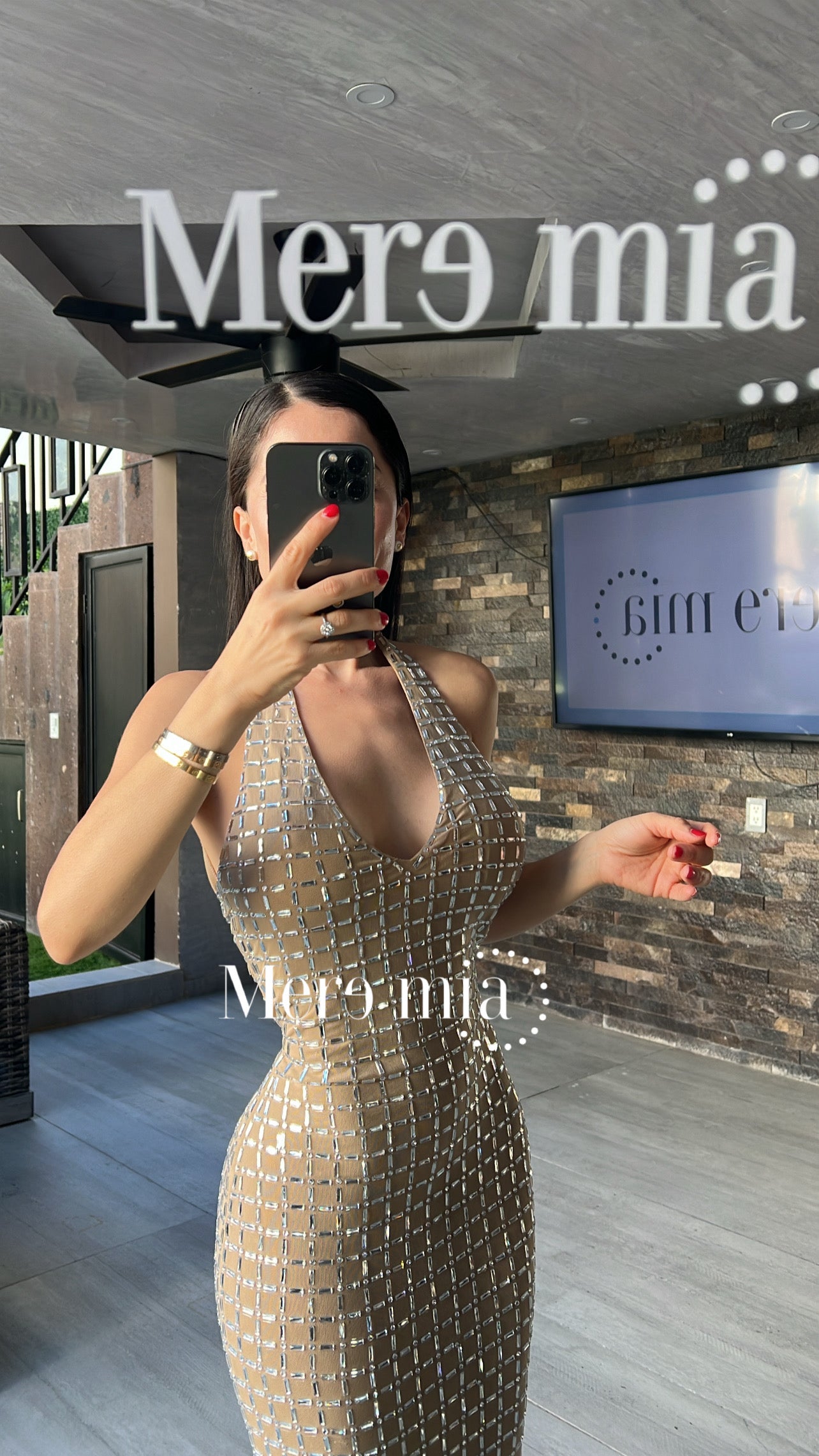 Vestido moka halter plata