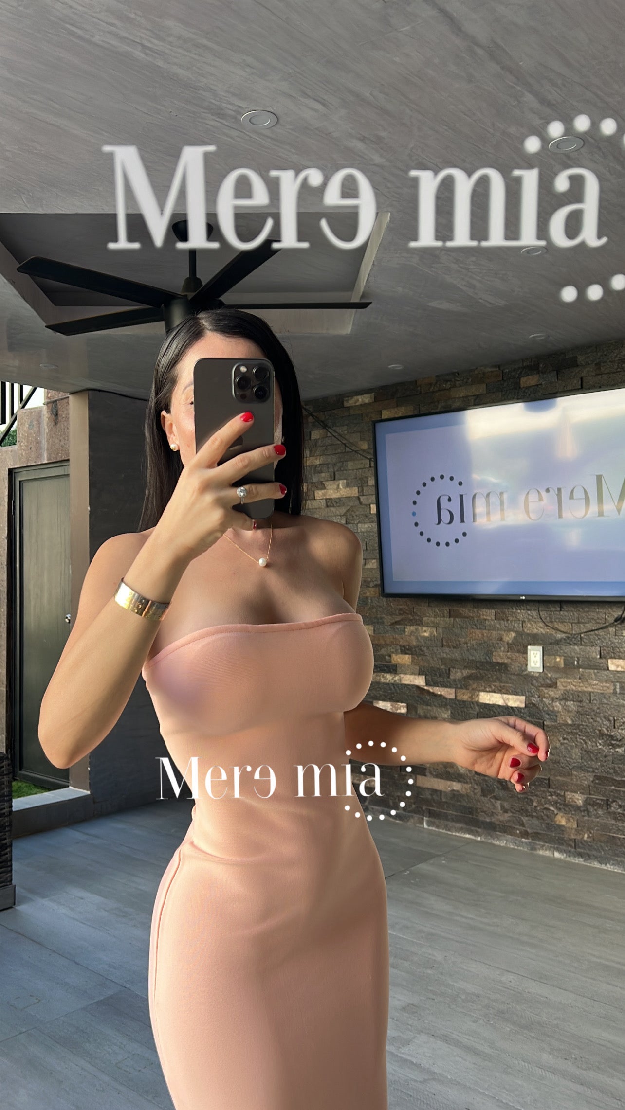 Vestido melon strapp liso