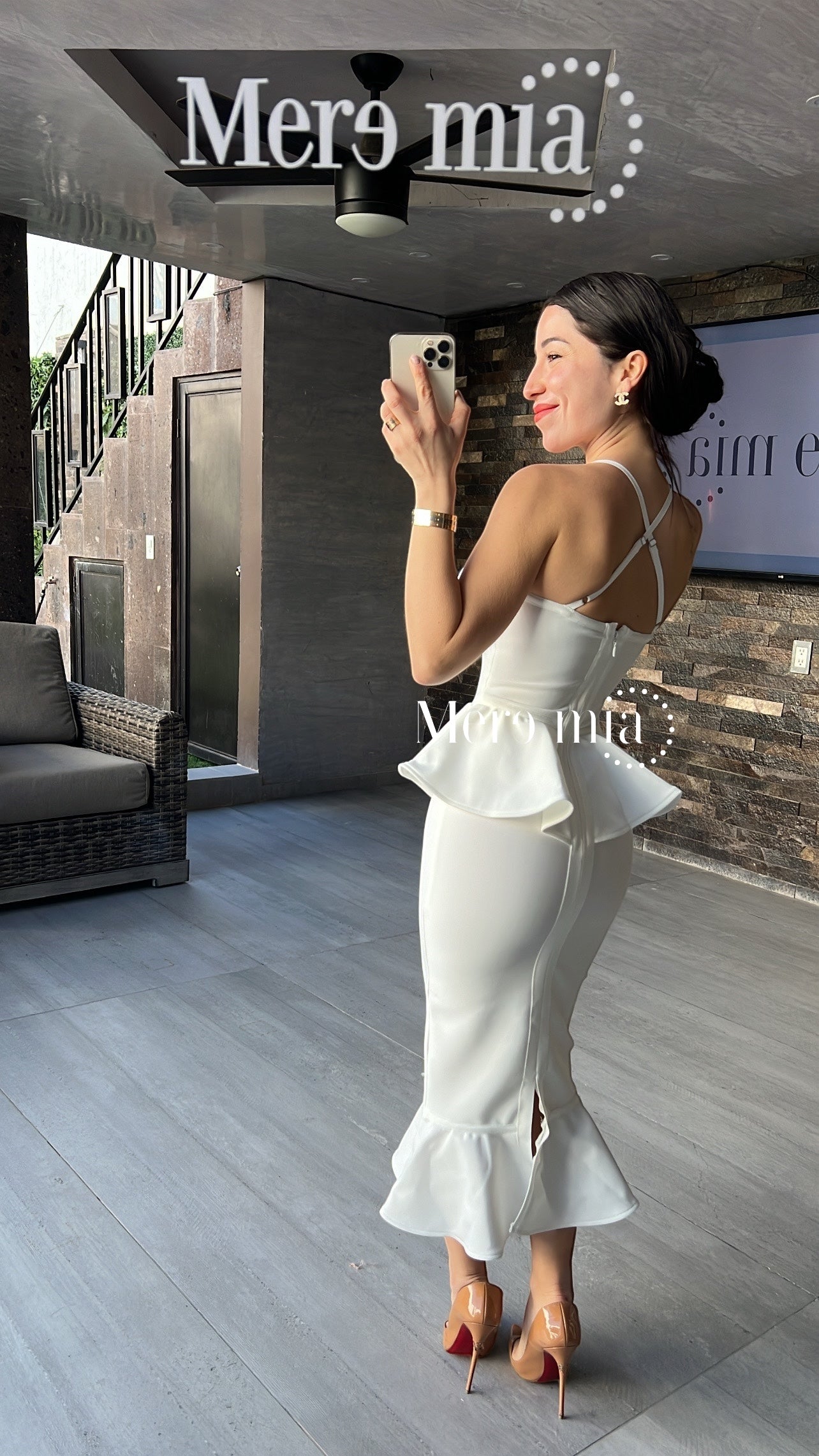 Vestido blanco copas