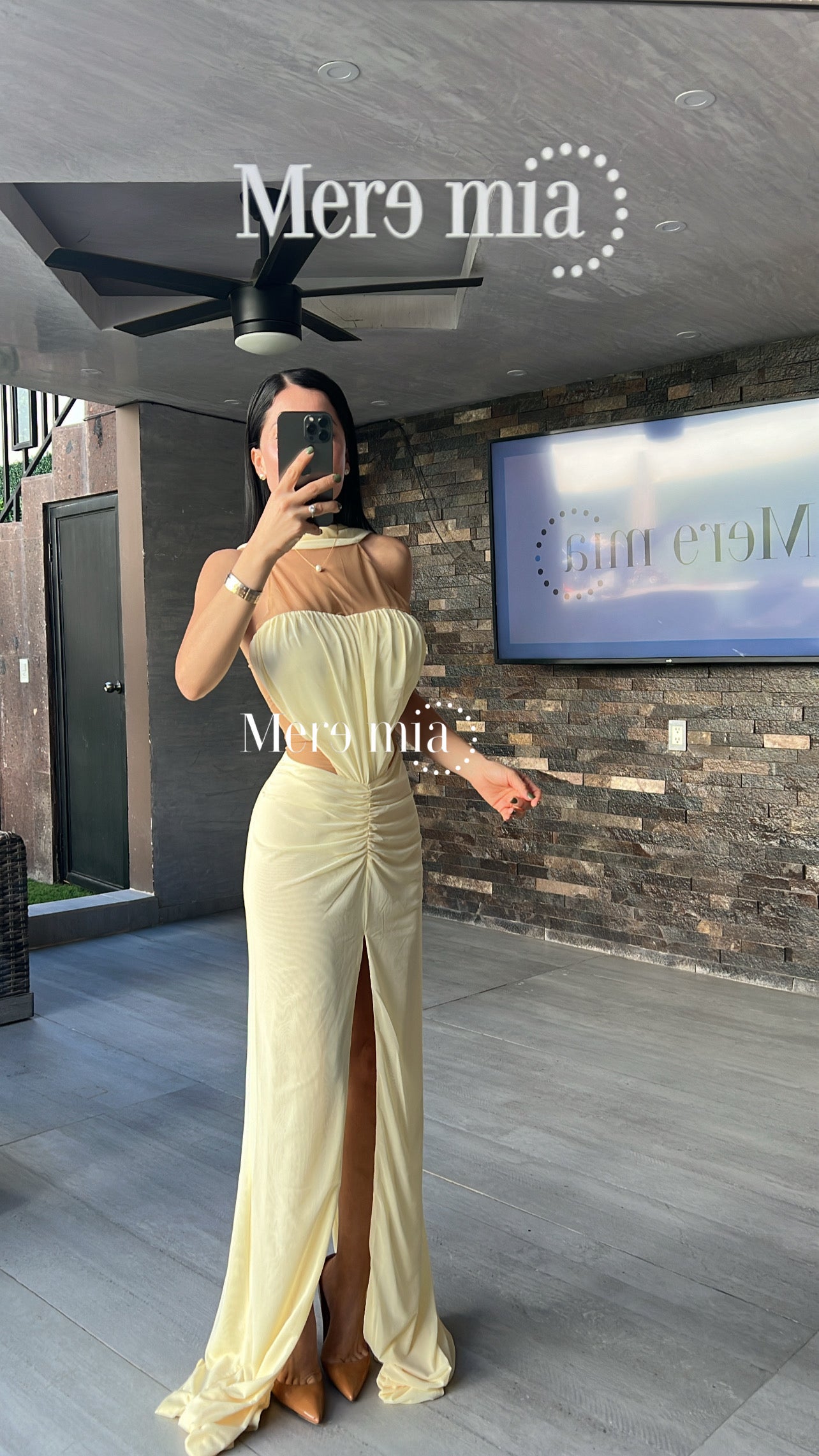 Vestido amarillo malla