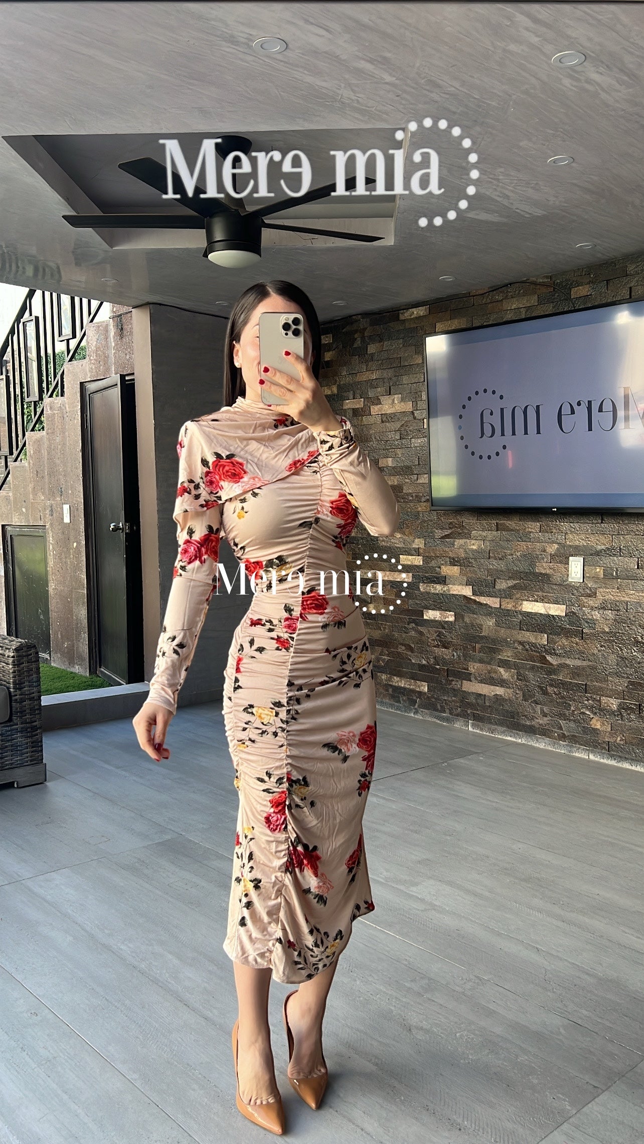 Vestido plisado flores