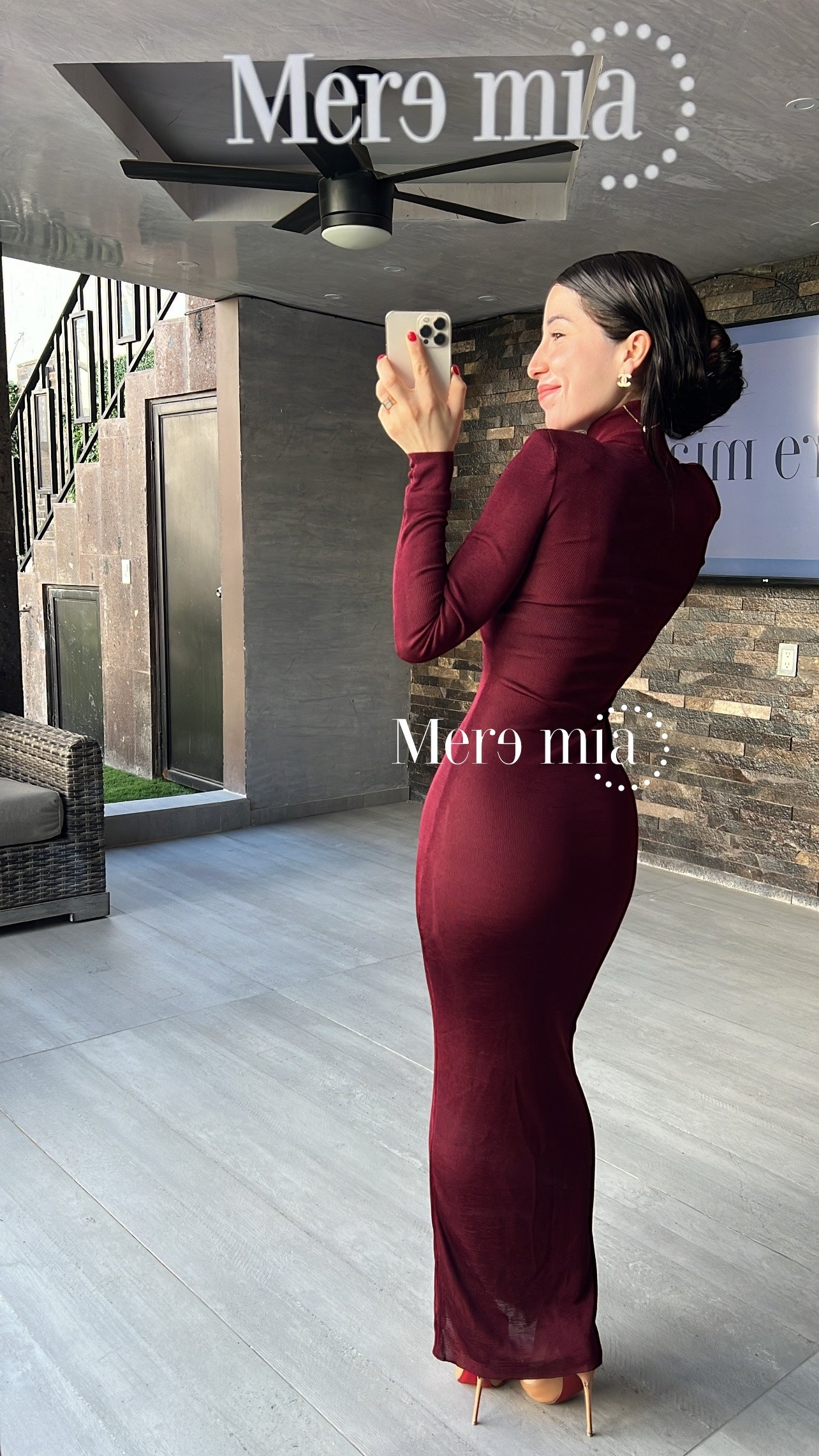 Vestido tinto rayado