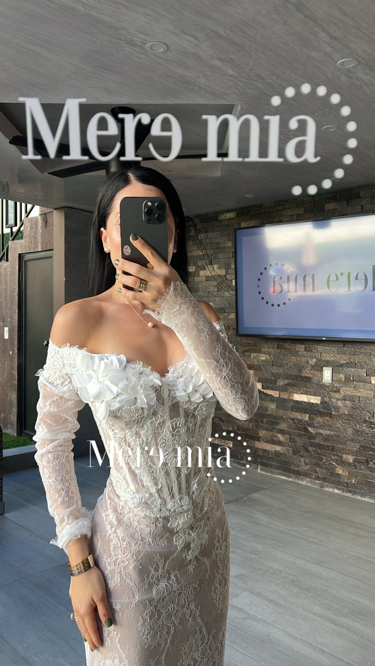 Vestido blanco encaje flores